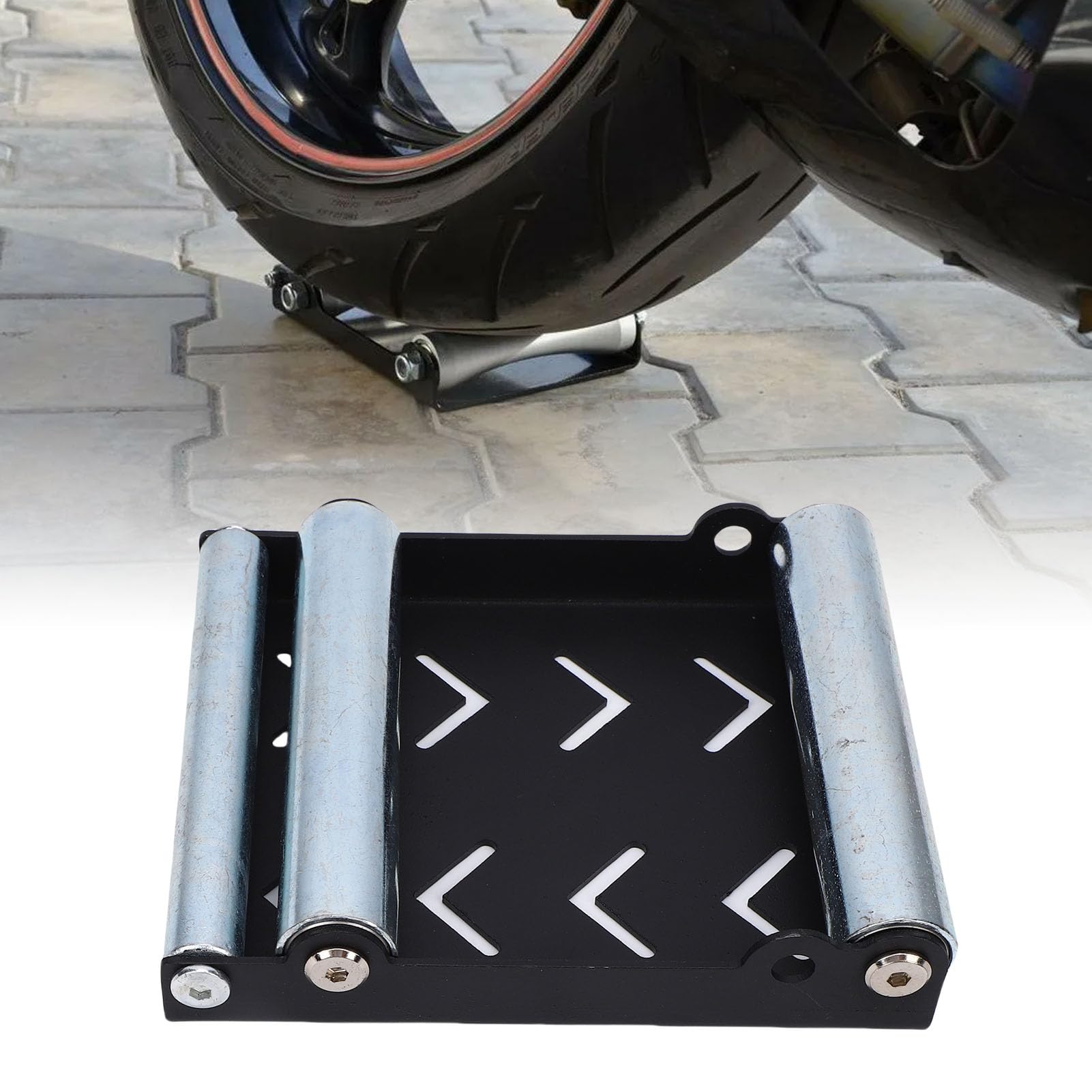 Stojak do Czyszczenia kół Motocykla, Uniwersalny Zamiennik Stojaka na Wybieg, Rolka Koła Obsługiwana Przez jedną osobę, Przenośna Stal Nierdzewna do Motocykli, Quadów, Pojazdów UTV