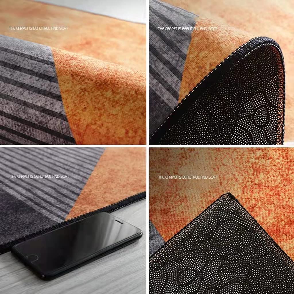 Dywan do Wnętrz Okrągłe Dywaniki Krótki Dywan Z Polaru Niezrzucający Salon Sypialnia Nowoczesny Dywan (Color : A, Size : 63"/5.2 ft)