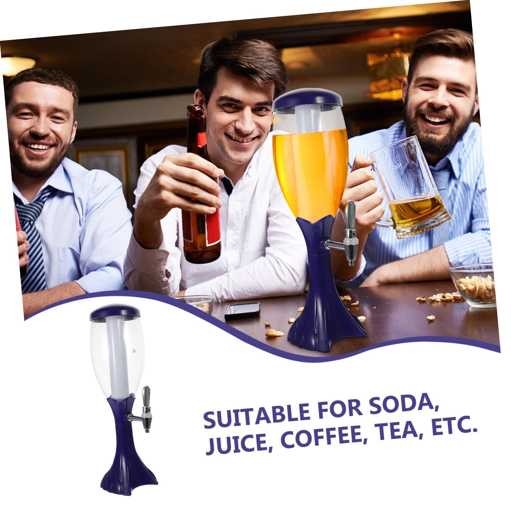 PRETYZOOM Barril de Cerveza de Dispensador Portátil para Fiestas Botella de Bebida Grifo Duradera y Práctica para Eventos Sociales