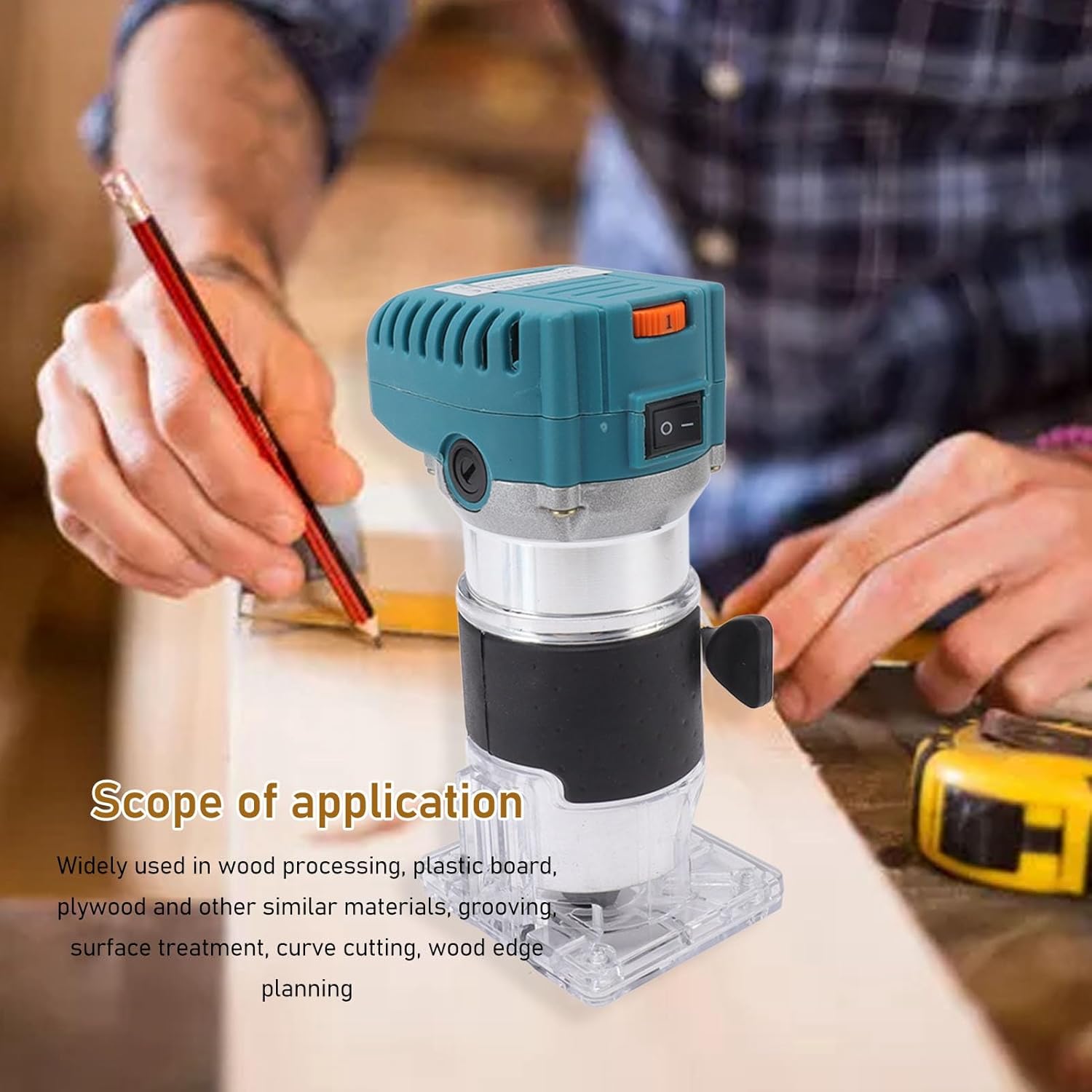 Electric Wood Router Tool, 800W Electric Wood Router Tool US Plug 110V Rubber Grip Multifunctional Handheld Compact Palm Router for, Routers