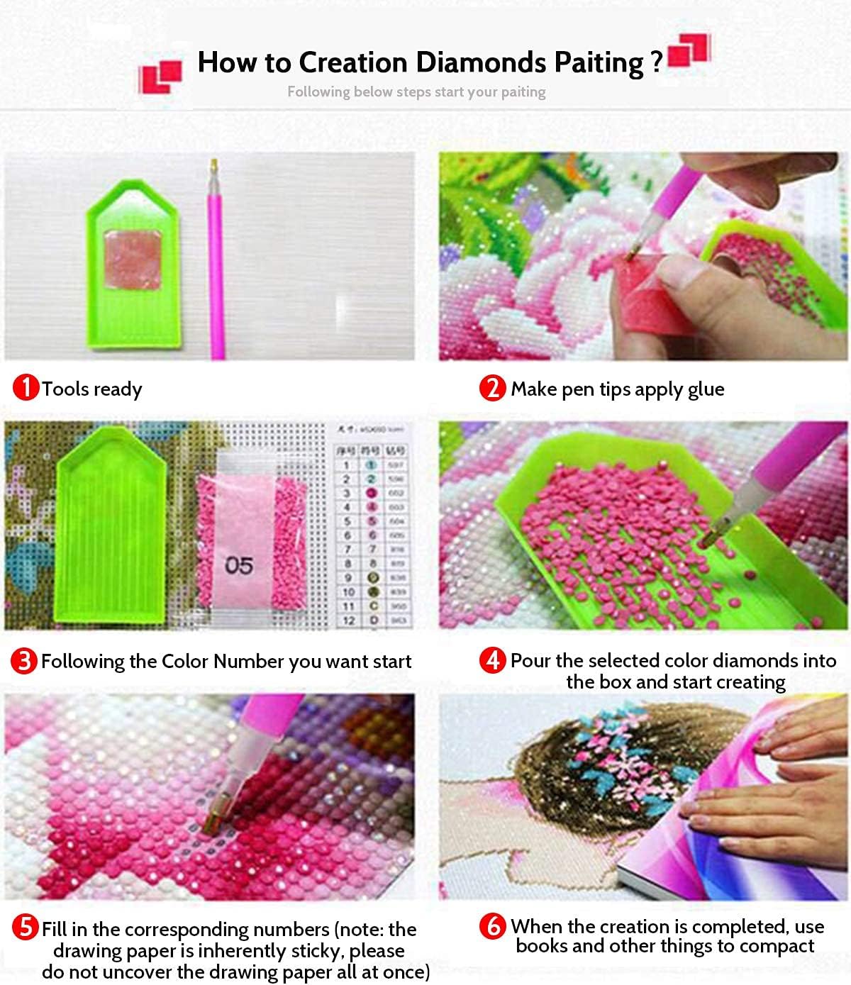 JOYJULY 2Pack 5D Diamond Painting by Number Kit for Adults Kids Children,Full Drill DIY Diamond Art Painting Kit Embroidery for Home Wall Decor 30 x 40 cm (Deer Family + Cow) - Image 5