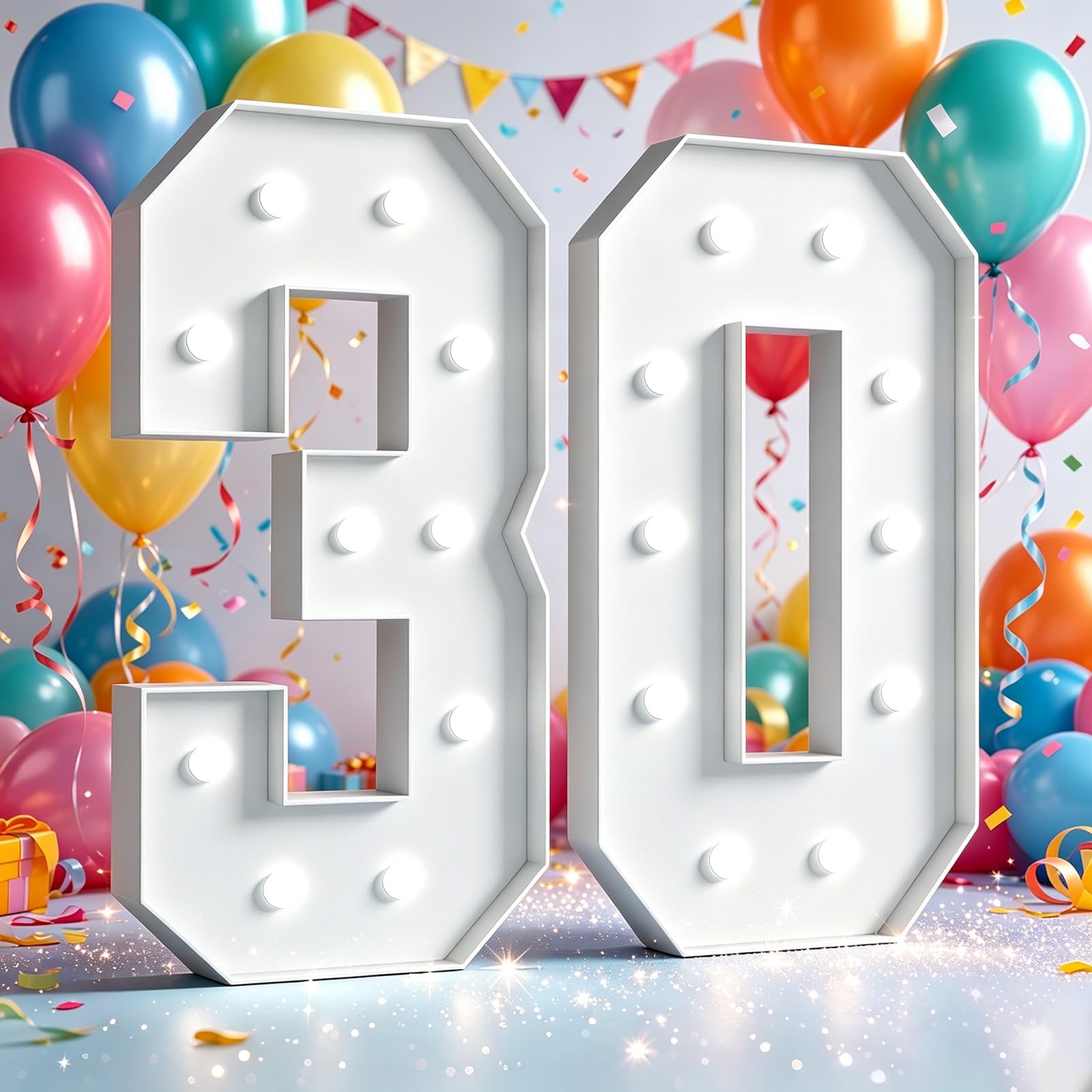 Marquee Light Up Numbers Birthday Party Decor Large Signs
