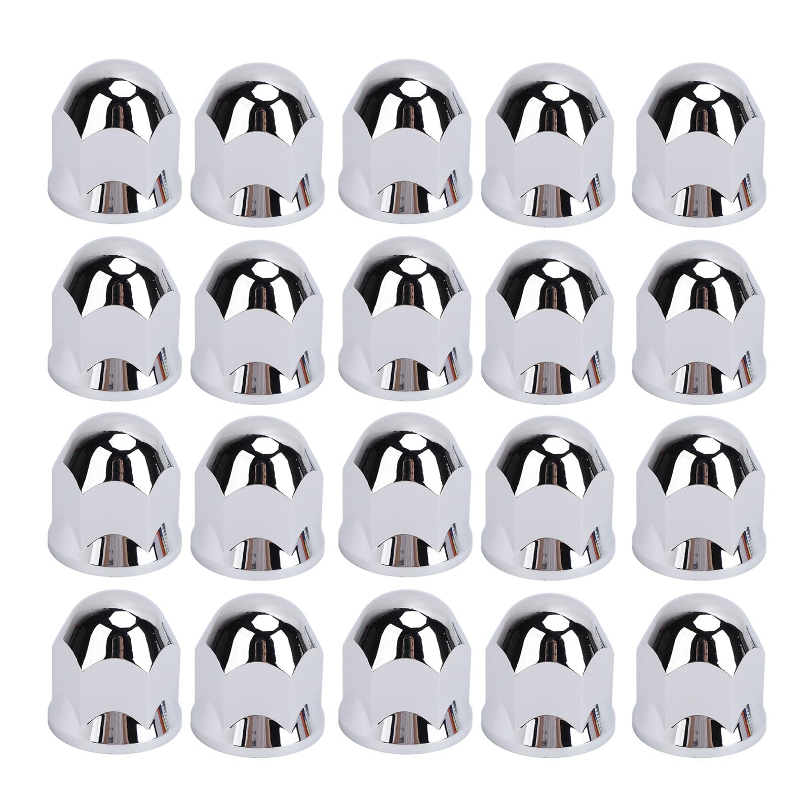 Cappucci Copridado Cromati da 33 Mm, Plastica ABS Cromata Resistente alla Ruggine, Stile Flangia a Pressione, Universale per la Maggior Parte dei Camion e Rimorchi (20PCS)