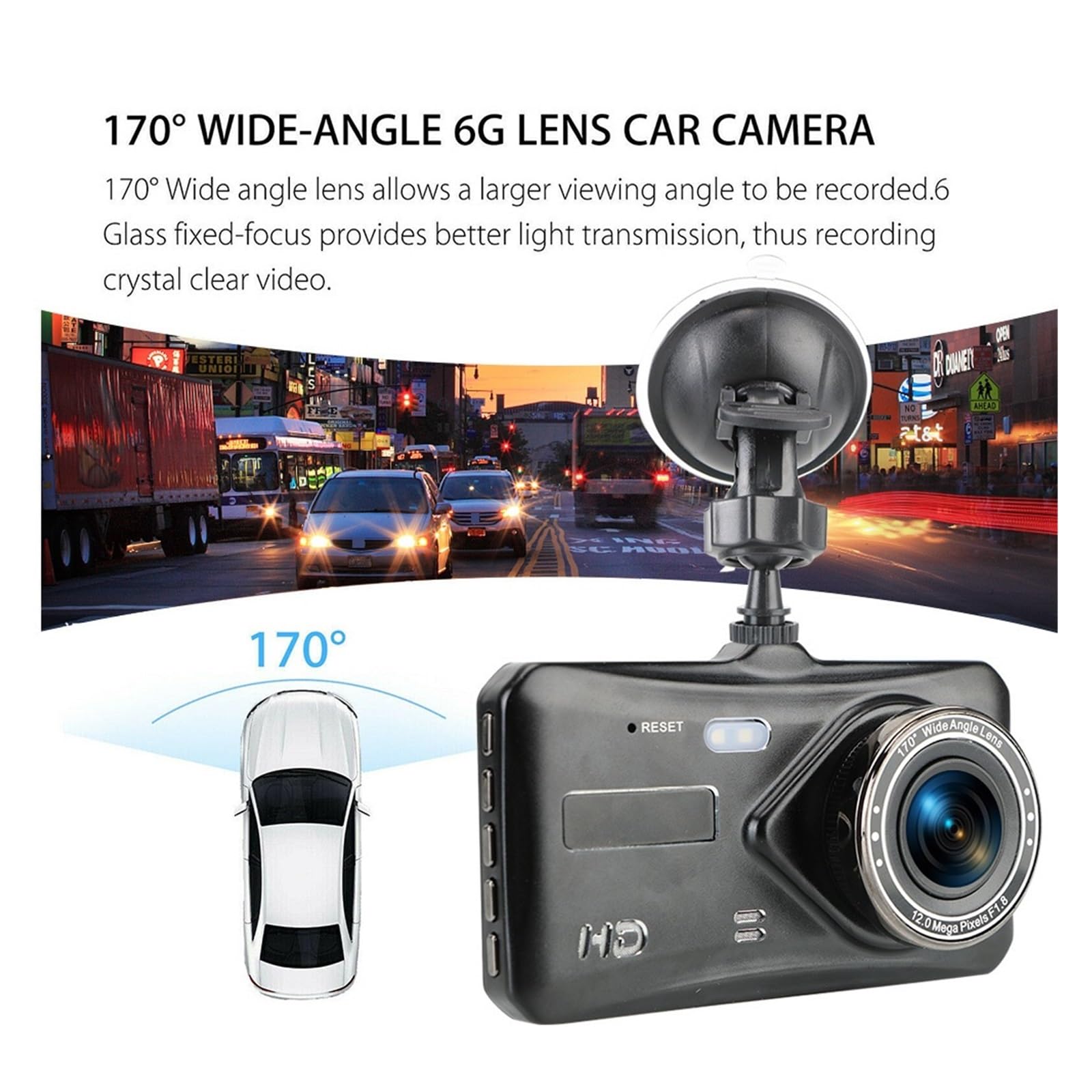 Przód kamery samochodowej HD 1080P kamera wideo z ekranem dotykowym podwójny obiektyw wideorejestrator samochodowy kamera na deskę rozdzielczą akcesoria samochodowe WDR Auto DashCam Łatwa instalacja (