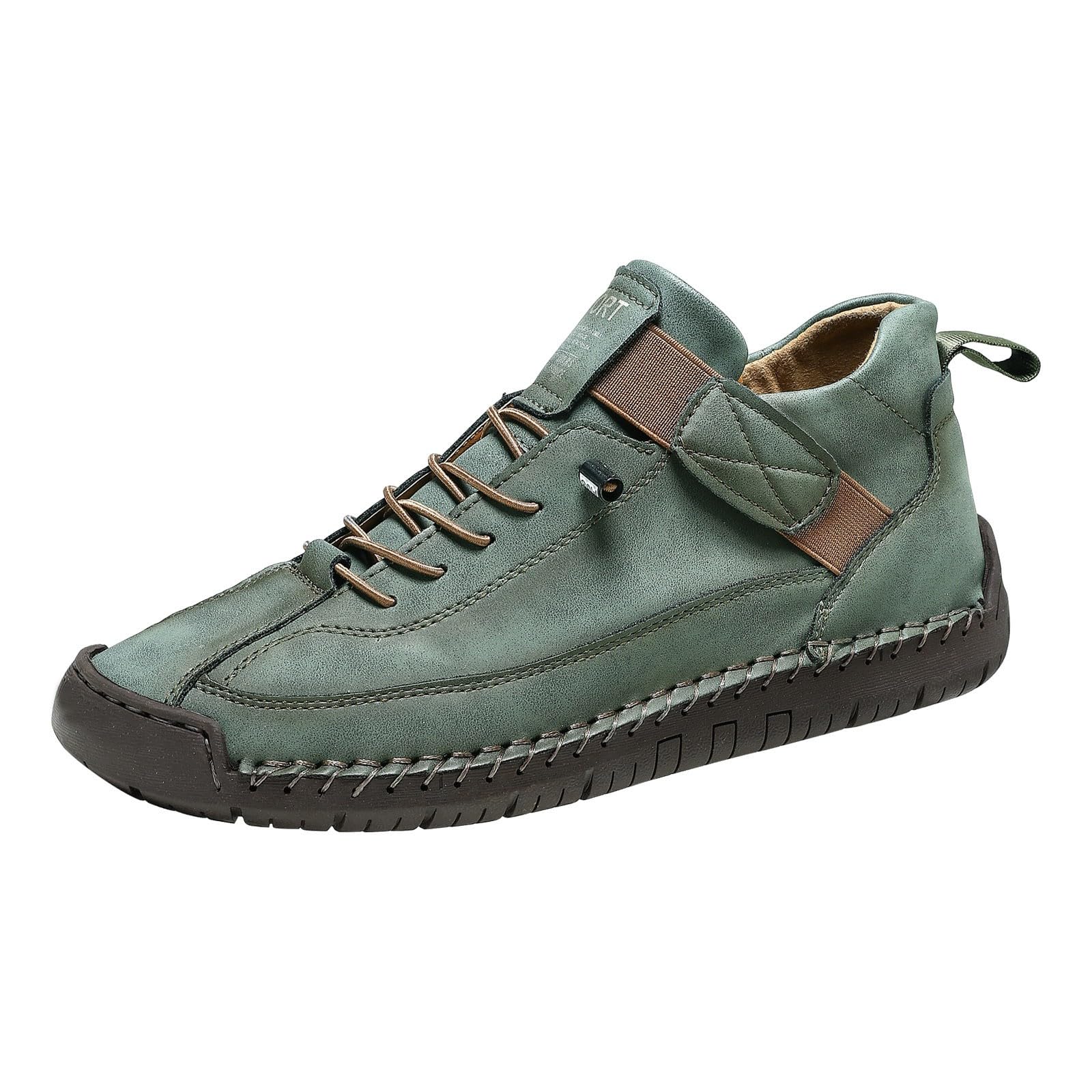 Vogany Shoes Chaussures orthopédiques unisexes faites à la main en cuir souple à lacets, antidérapantes, légères et respirantes pour la conduite, la marche, la randonnée