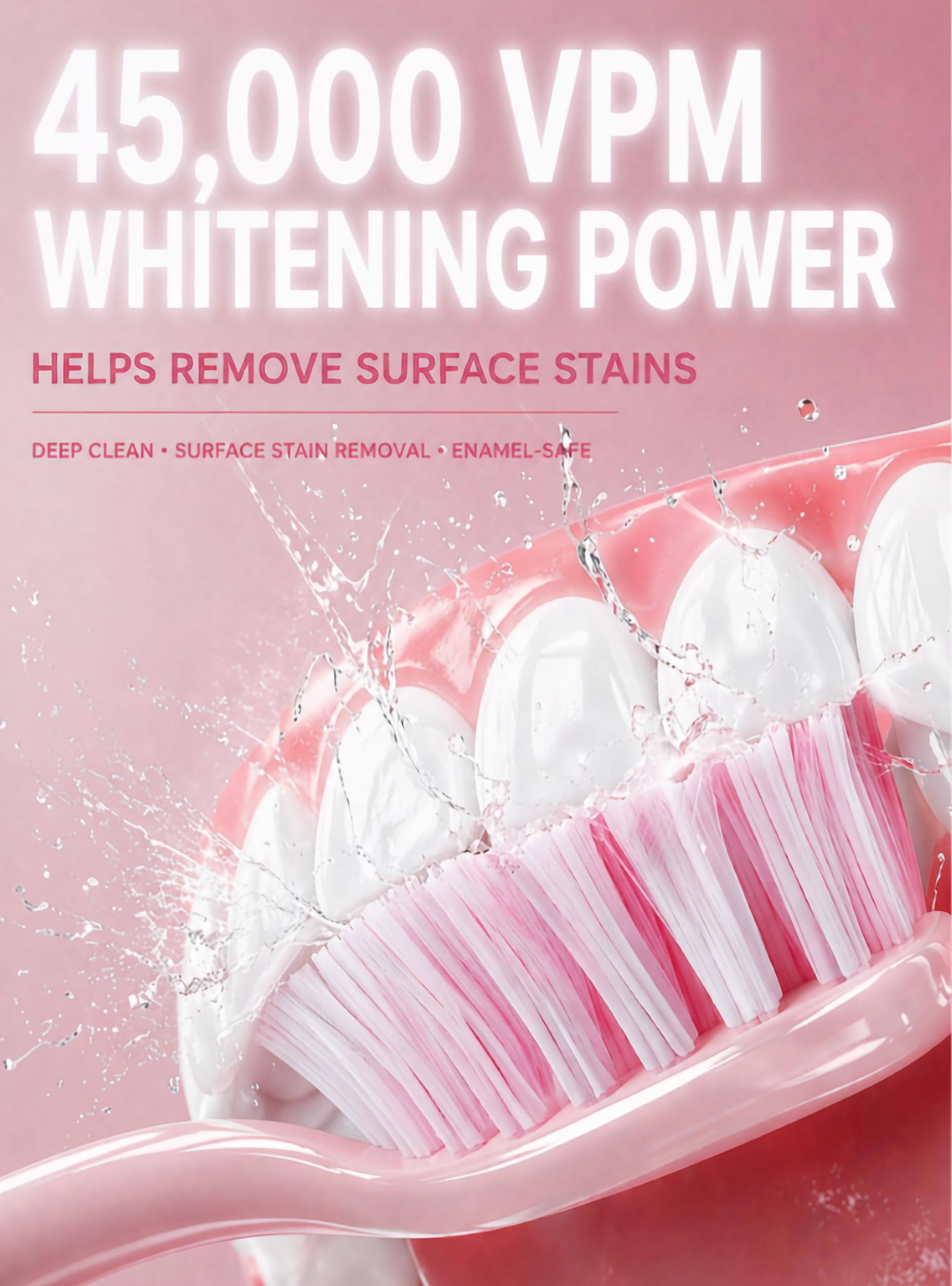 Sonic Lux Pink Elektrische Zahnbürste - Luxuriöse wiederaufladbare Schallzahnbürste mit GlowGuard Nano-Hydroxyapa Whitening Zahnpasta & 6 Bürstenköpfen
