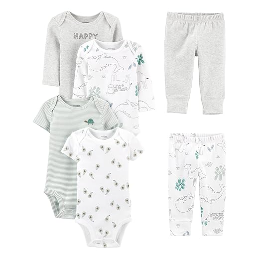 Simple Joys by Carter's unisex-baby 6-piece Bodysuits (Short and Long Sleeve) and Pants Set