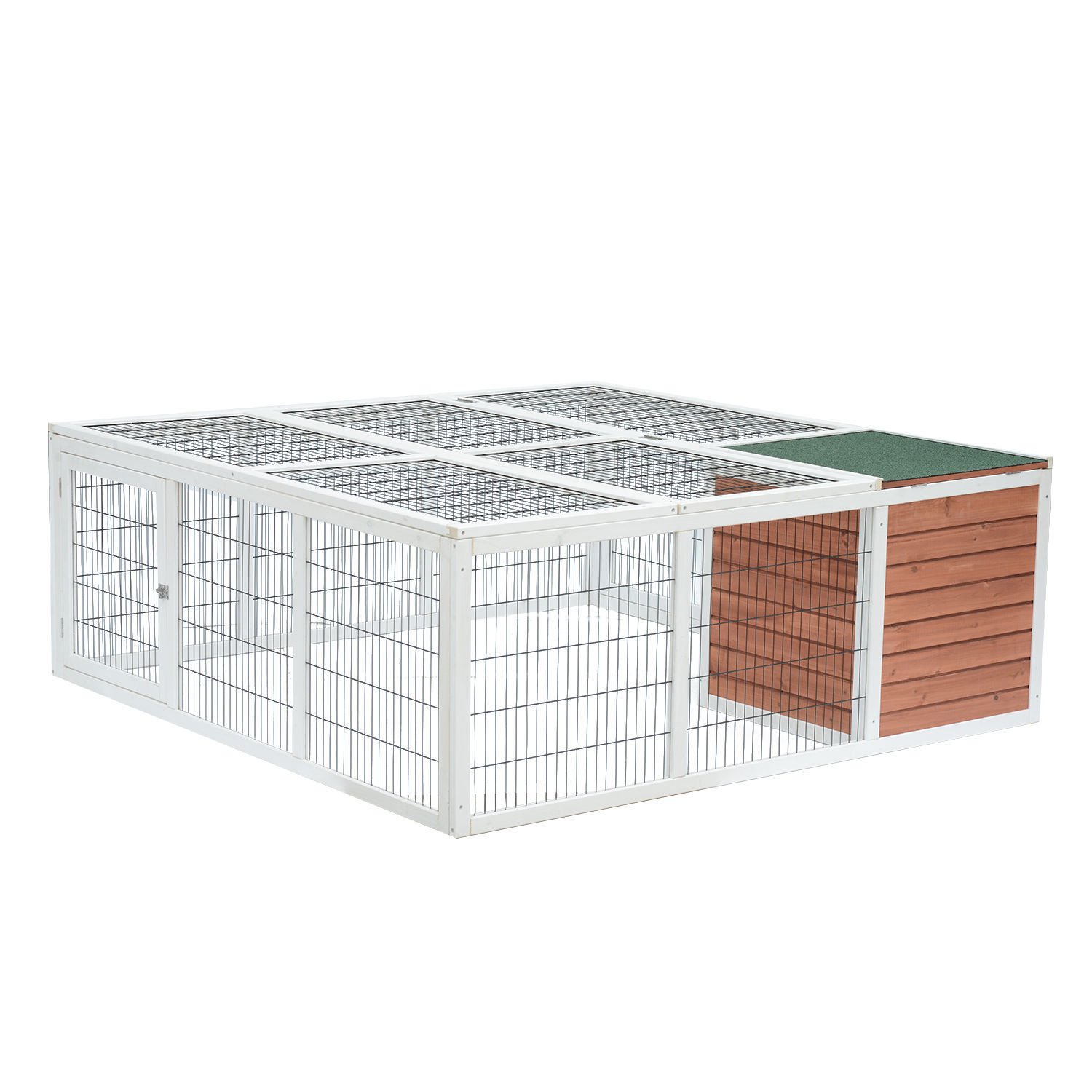 Buy PawHut 64" Wooden Outdoor Rabbit Hutch Playpen Tortoise House