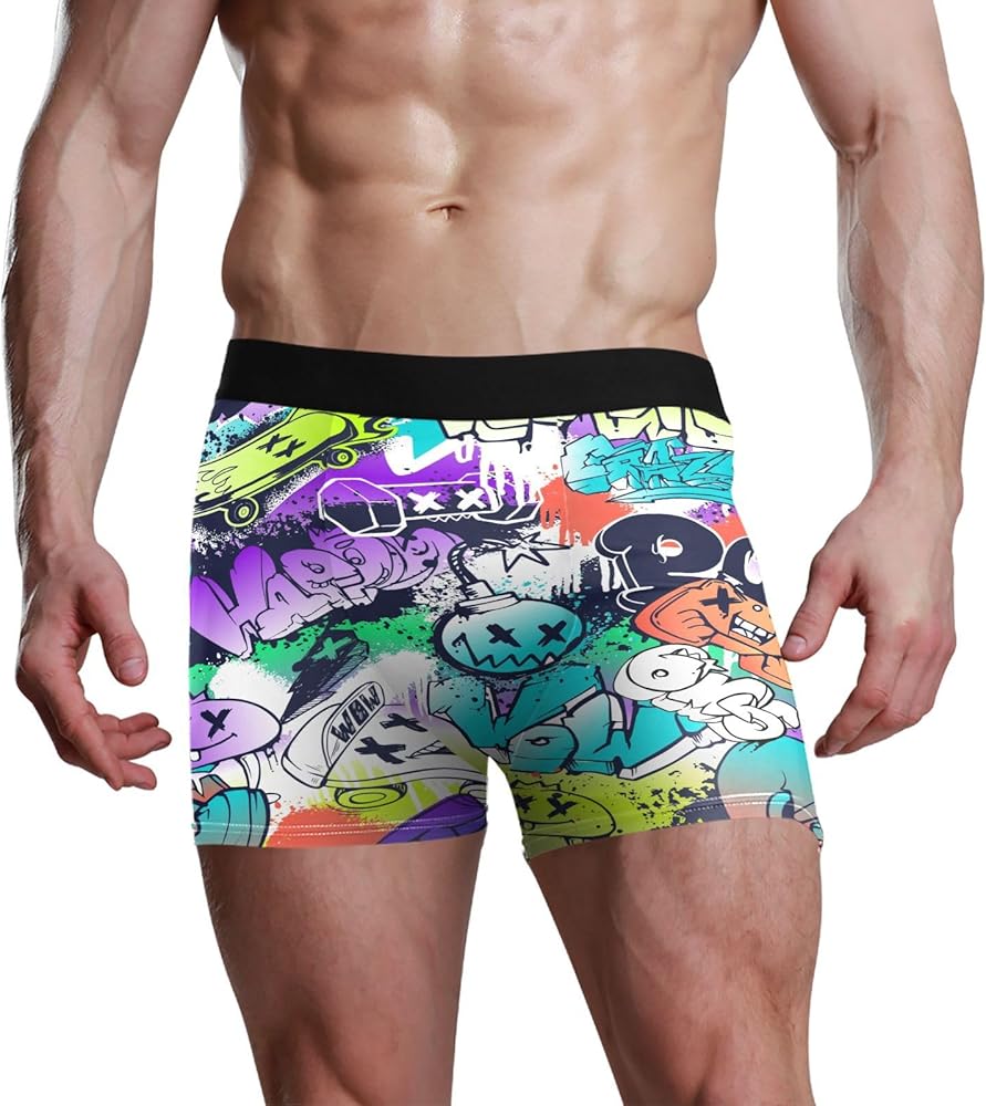Abstract Graffiti Cartoon Character Pattern Mens Boxer Briefs Mens