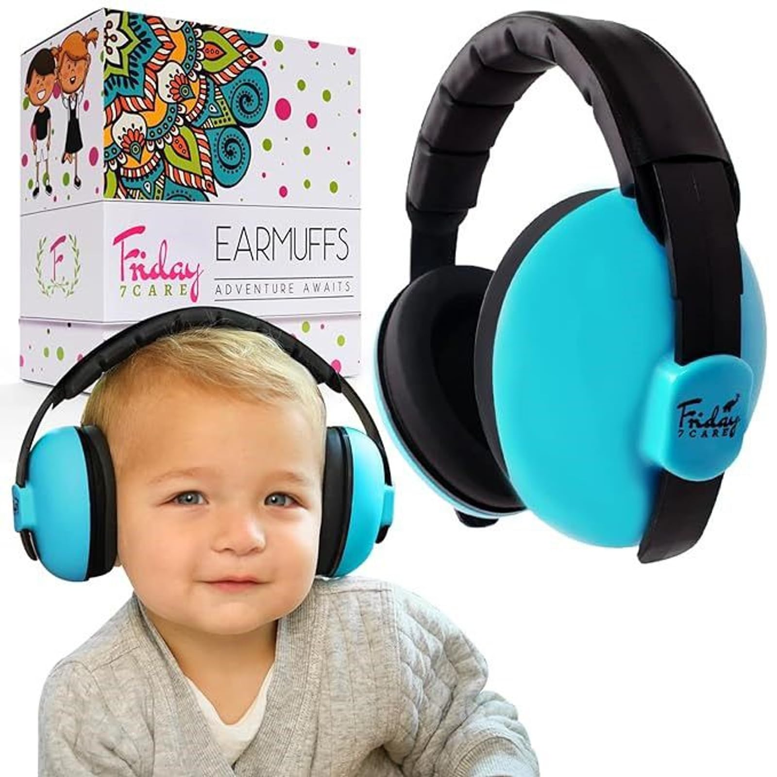 Friday 7Care Baby-Boys, Baby-Girls, Unisex-Baby Kb01 Nauszniki dla niemowląt Ochrona słuchu (1 szt.)