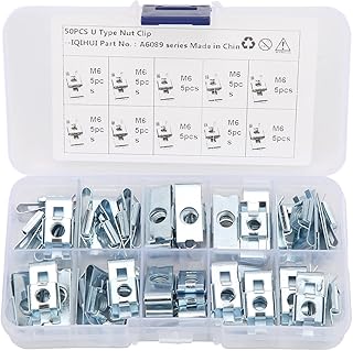 COMO CUCHO U CLIPS TIPO DE RIJO Resistencia de metal Metal U Nip Velocidad Velocidad Reemplazo para el panel de carrocería del automóvil M6 50 PCS Acero de carbono Plata 25 mm