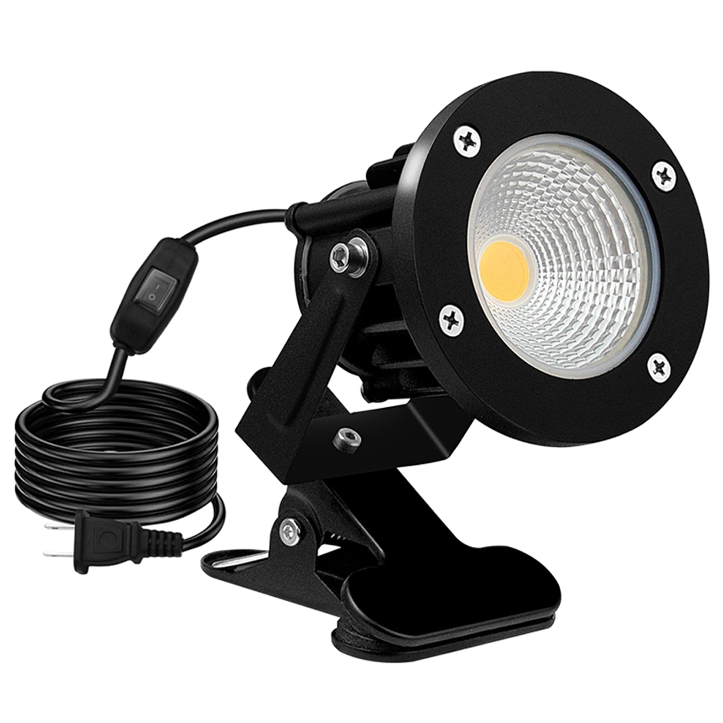 ledクリップライト 防水 20W 200W形相当 クリップライト 屋外 小型 スポットライト led クリップ コード長3m 中間スイッチ付 防雨 オクガイ 看板用ライト 屋外 看板照明 看板灯 【PSE認証】(6000K 昼光色 1個セット)