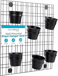BIRDROCK HOME 6 Pot Garden Wall Grid - Flower or Succulent Planter Pots ...