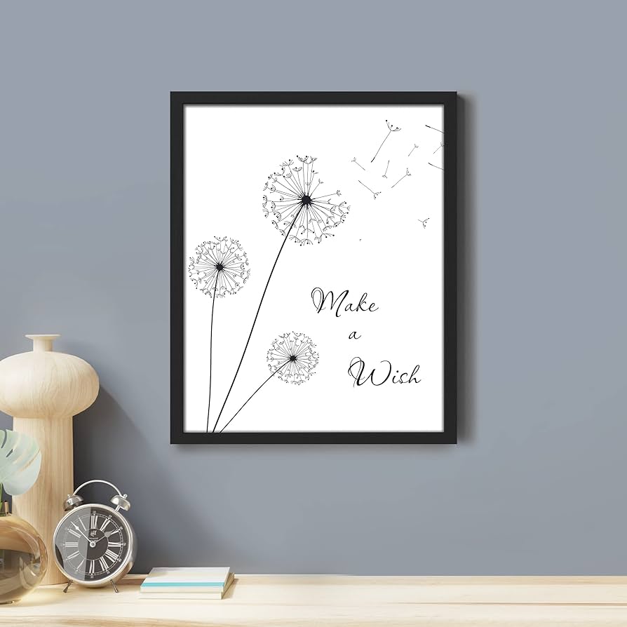 Amazon.com: SIGNWIN Framed Make A Wish Dandelion Flower Wall