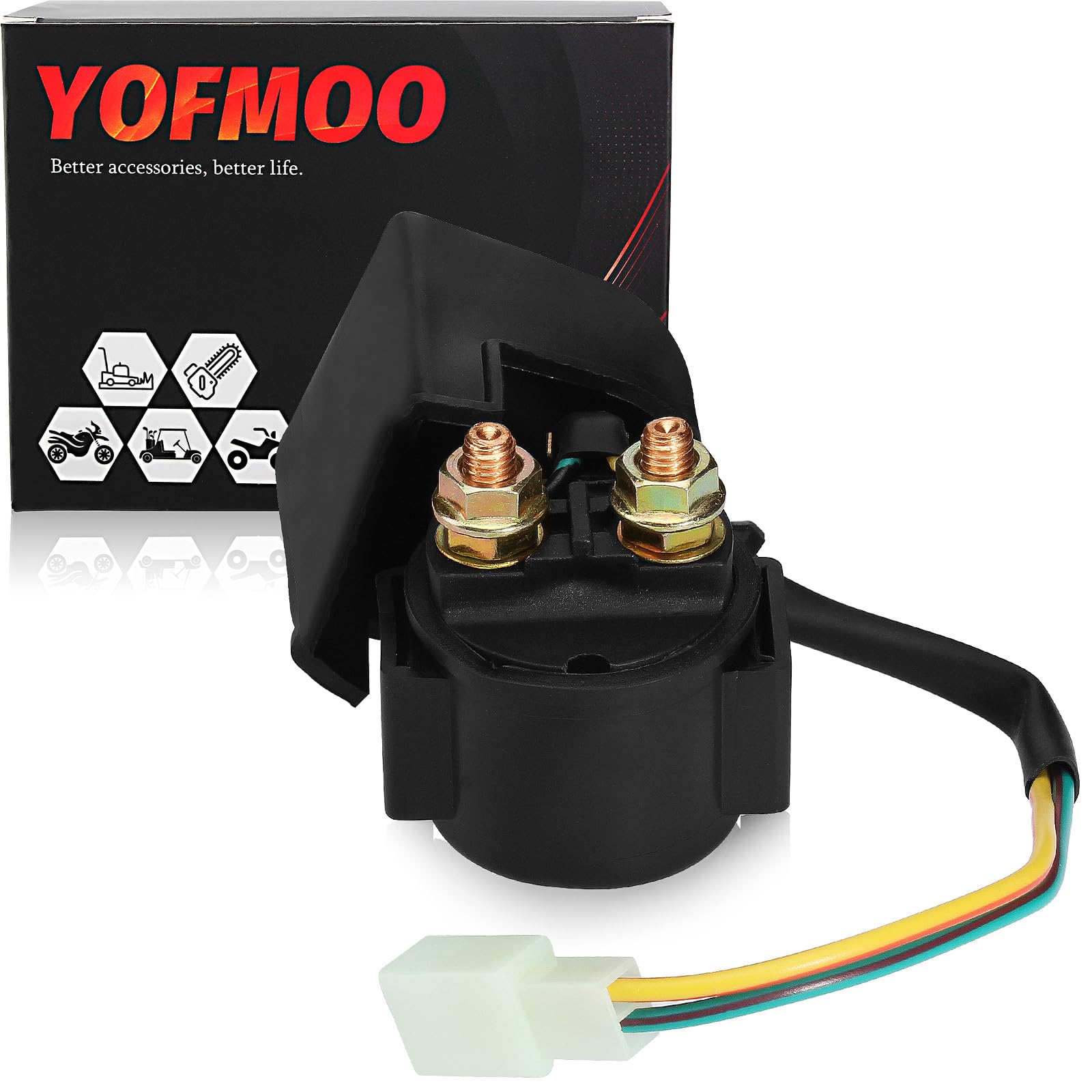 YOFMOO Starter Solenoid Relay for 50cc 70cc 90cc 110cc 125cc 150cc GY6 ATV Quad Scooter Go Kart Moped Chopper Pit Dirt Pocket Bike Kawasaki Chinese
