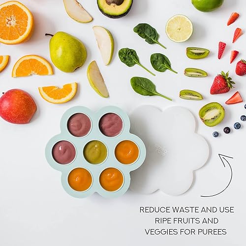 Miniatura 3 de Simka Rose Recipientes de almacenamiento de alimentos para bebés, bandeja segura para congelador, bandeja de almacenamiento de alimentos para bebés,
