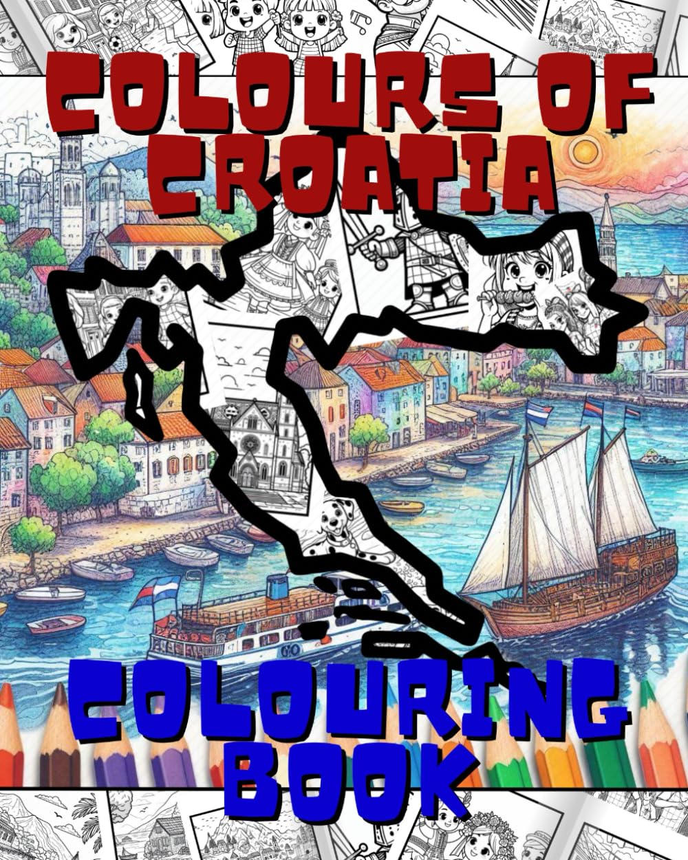 Colours of Croatia Colouring Book: A Colouring Book for both Children and Adults To Colour the Beautiful landscapes and traditions of Croatia