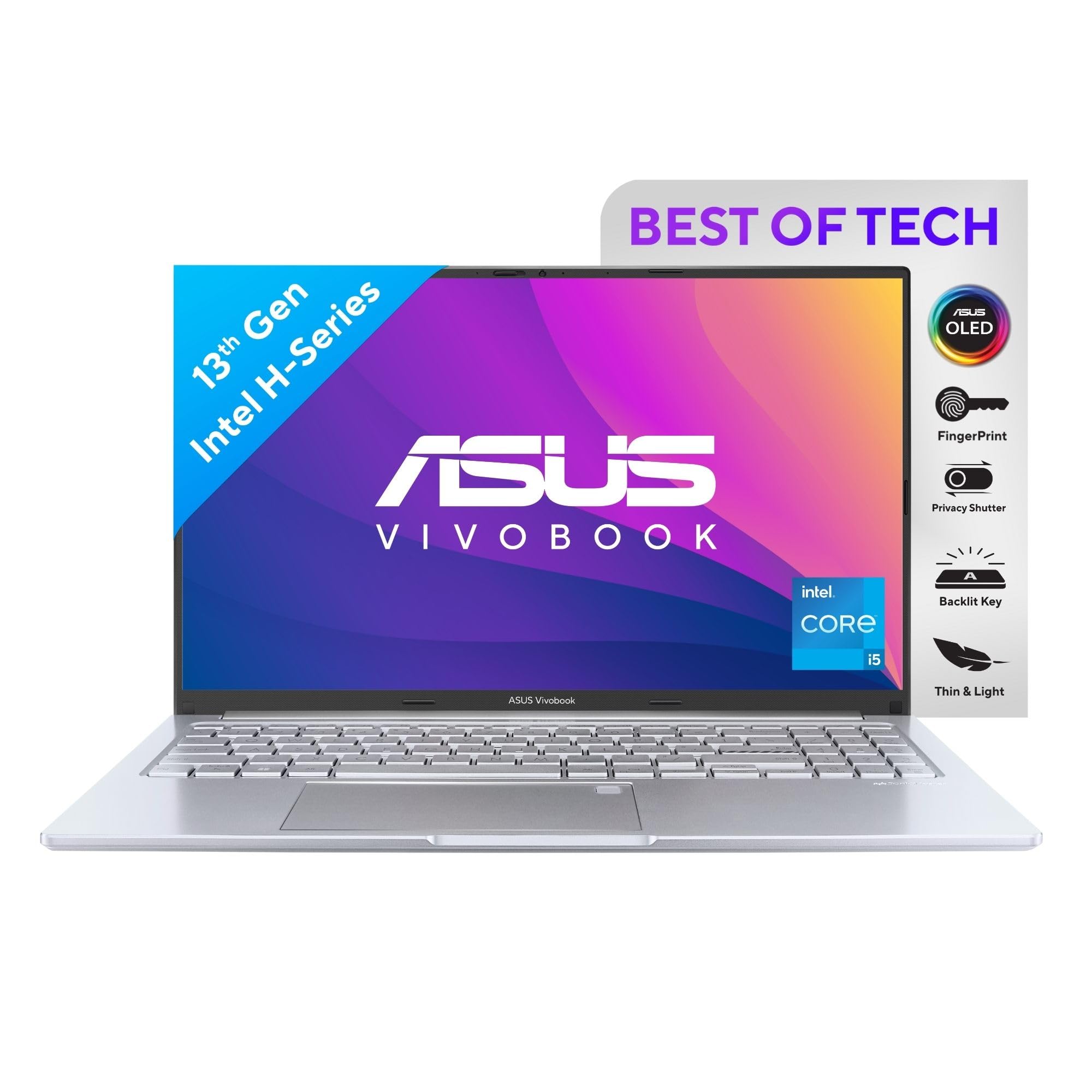 ASUS Vivobook 15 OLED (2023), Intel Core i5-1335U 13th Gen, Thin and Light Laptop, 15.6" (39.62 cm) FHD OLED, (16GB RAM /512GB/Win11/Office 2021/Fingerprint/Silver/1.7 kg), X1505VAU-LK544WS (B0C5N36K7G) Amazon Price History, Amazon Price Tracker