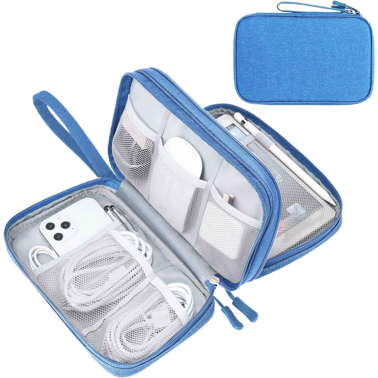FYY Electronic Organizer, Large Travel Cable Organizer Bag Pouch Electronic Accessories Carry Case Portable Waterproof Double Layers All-in-One Storage Bag For Cable, Cord, Charger, Phone, Black - View #5