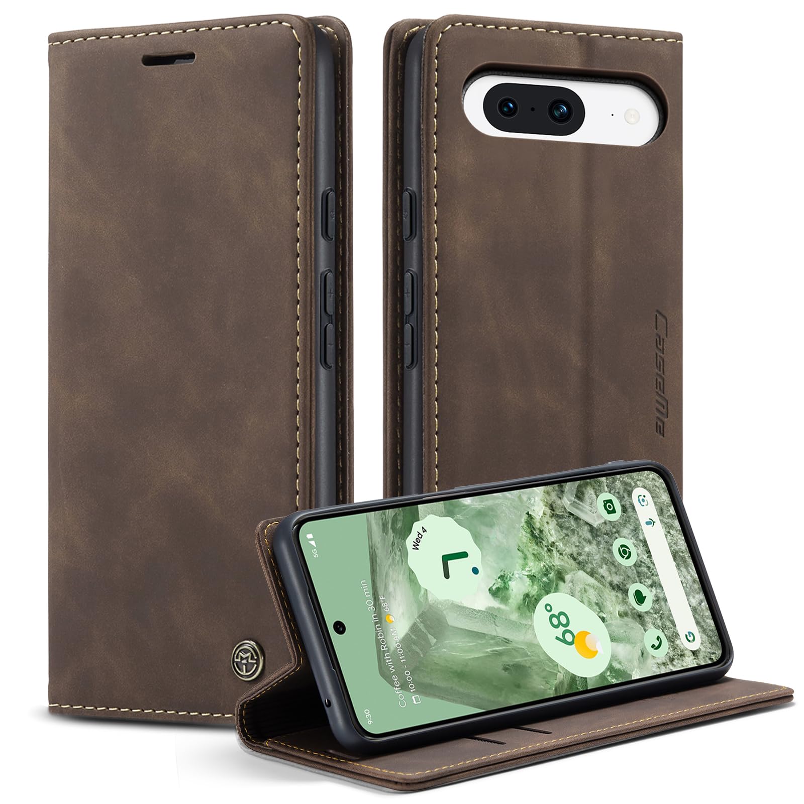 Custodia a Portafoglio in Pelle con RFID per Google Pixel 8a
