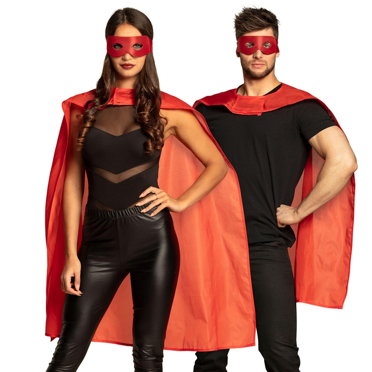 Boland - Hero Costume, 2 Pieces, One Size for Adults, Mask and Cape, Red, Superman, Hero, Theme Party, Carnival