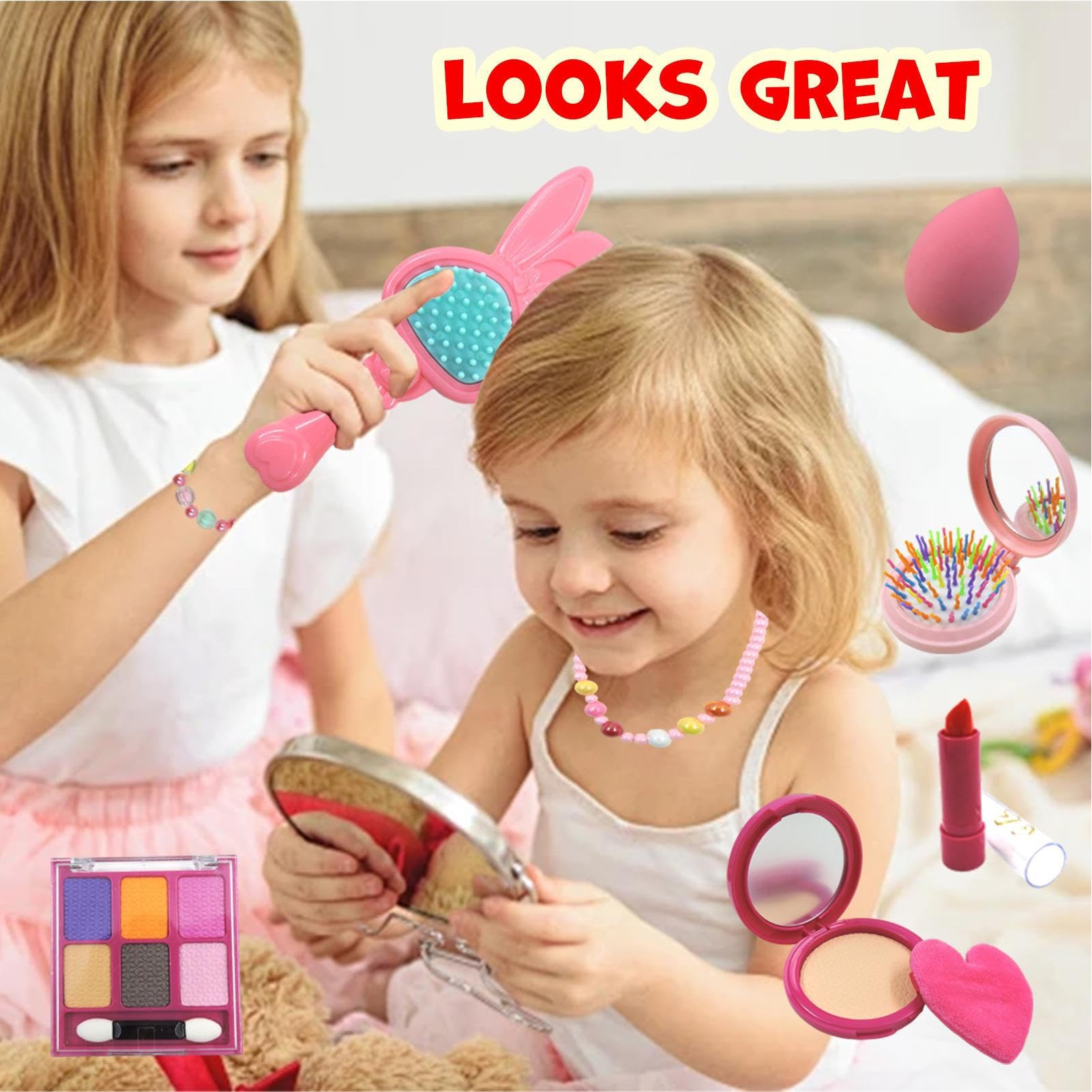Scatola di trucco giocoso per bambini Borsa da principessa portatile per