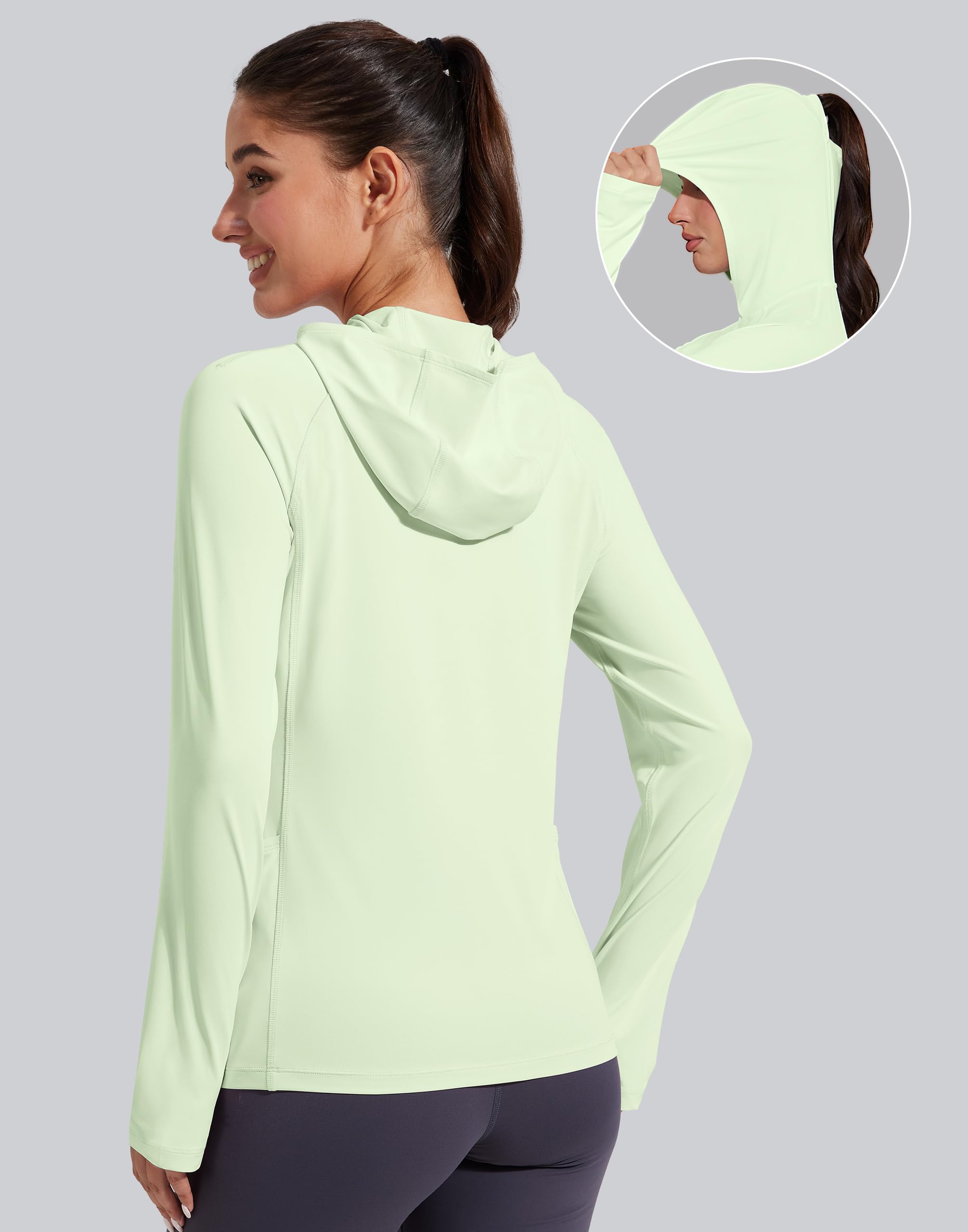 Pioneer Camp Sweat à capuche à manches longues avec protection solaire UPF 50+ pour femme - Manches longues - Pour la pêche, la randonnée, l'extérieur, les UV