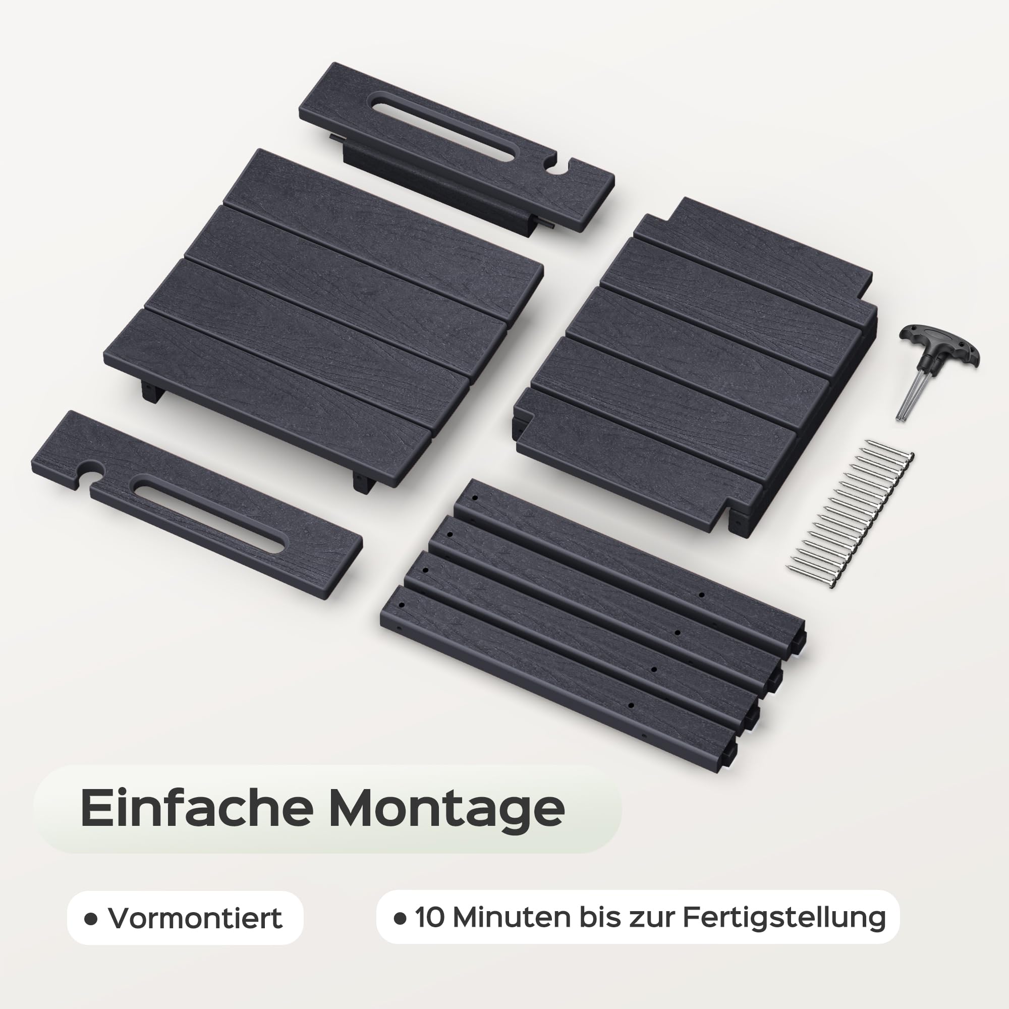 LyriFine Duschhocker, 47cm HDPE wasserdichter Duschstuhl für die Dusche, Badezimmer Hocker mit Duschkopfhalter, 160kg Duschhocker für ältere Menschen und Senioren zum Rasieren der Beine, Schwarz
