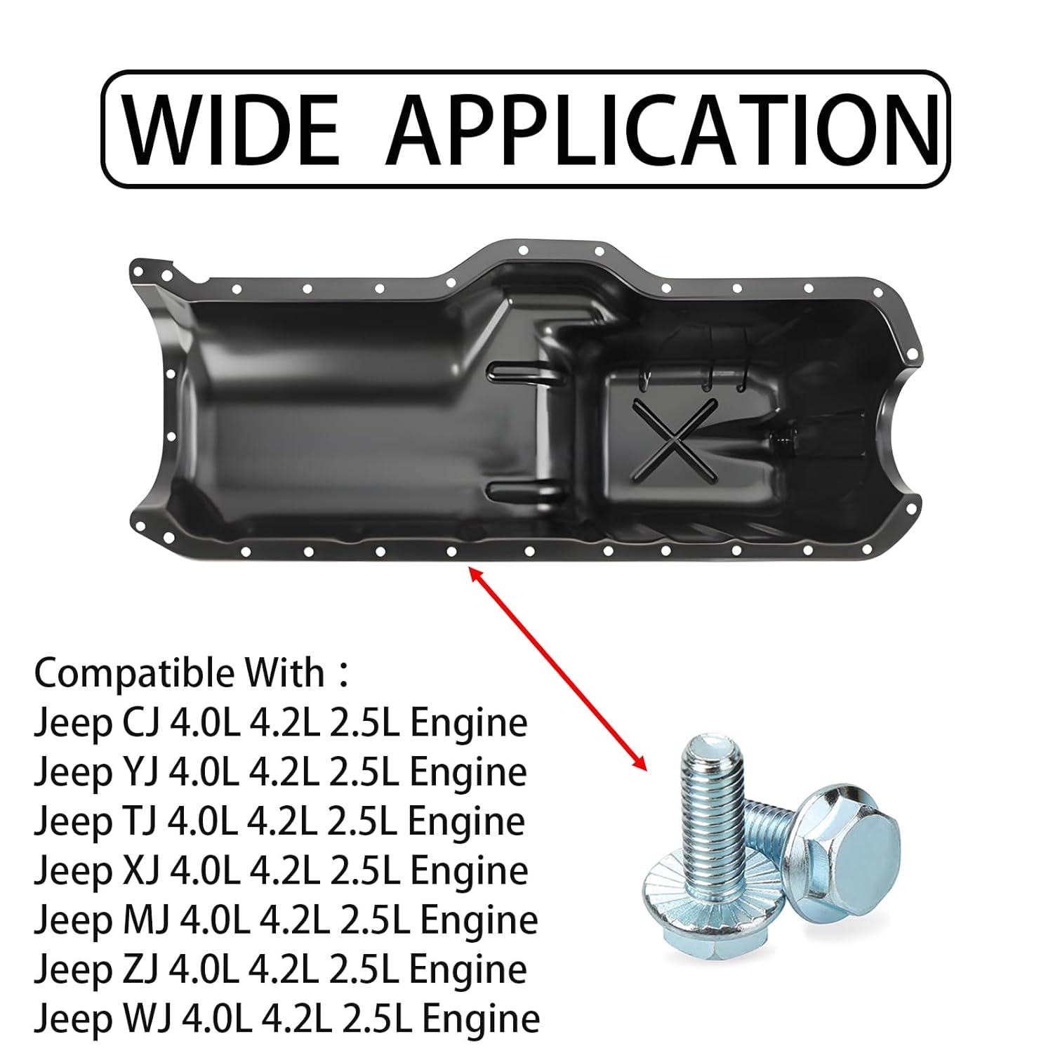 4.0L 4.2L 2.5L Oil Pan Bolts Compatible with Jeep CJ YJ TJ XJ MJ ZJ WJ,1 Set 28