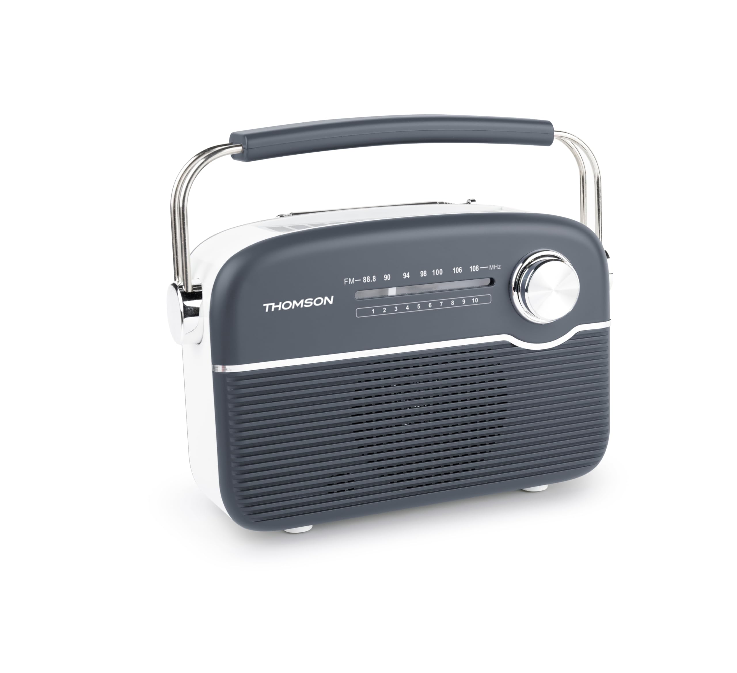 Radio FM, Bluetooth 5.4,Batterie Rechargeable, Secteur ou Recharge Solaire Thomson (Grise)