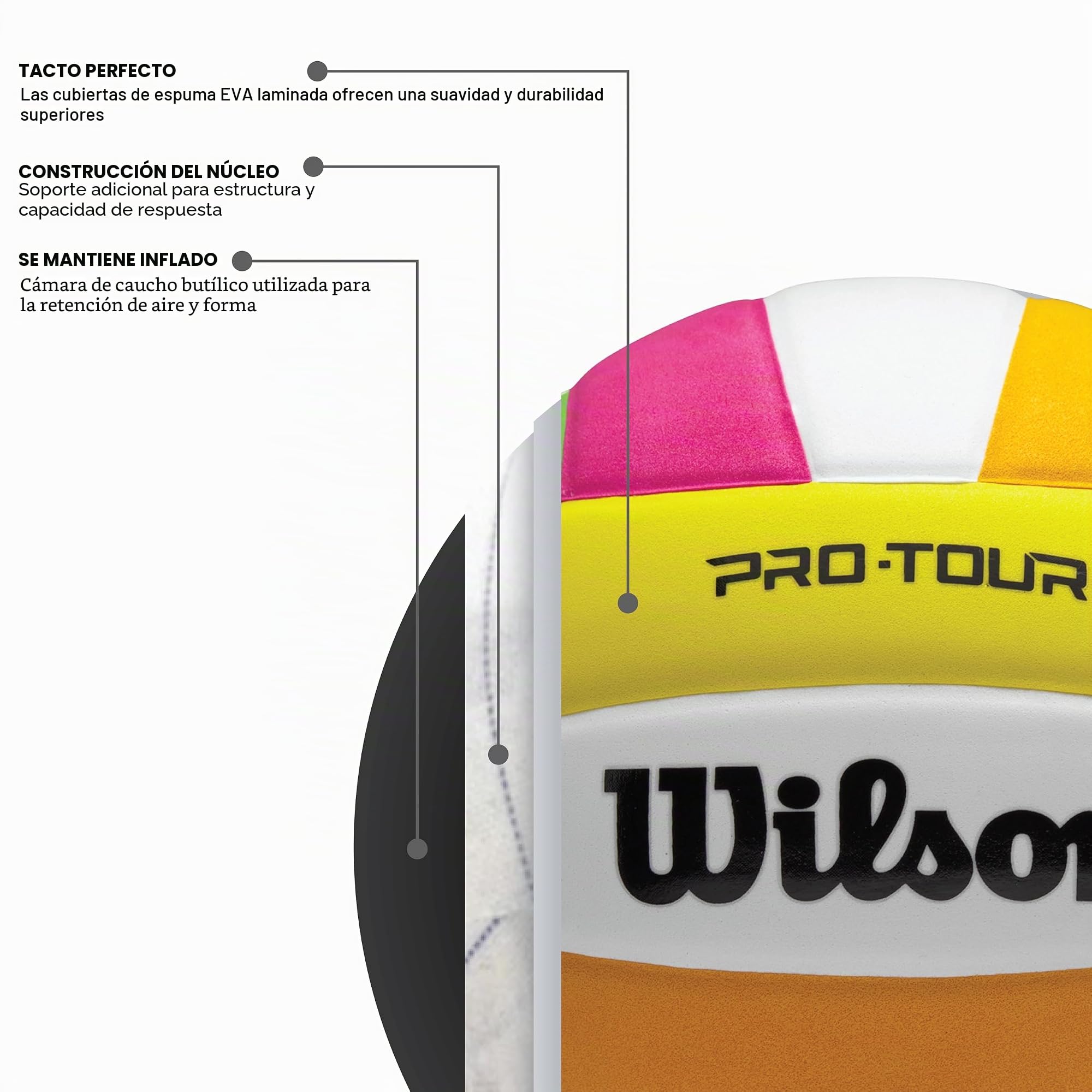 Wilson Pro Tour - Pelotas de Voleibol de Interior, tamaño Oficial