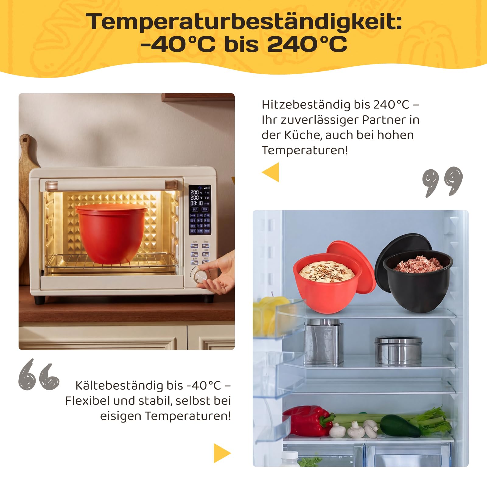 3 silikonowe wkładki z pokrywką do robota kuchennego KitchenAid Tilt-Head 5 l miska silikonowa nadaje się do kontaktu z żywnością od -40°C do 240°C, nadają się do kuchenki mikrofalowej, zmywarki i