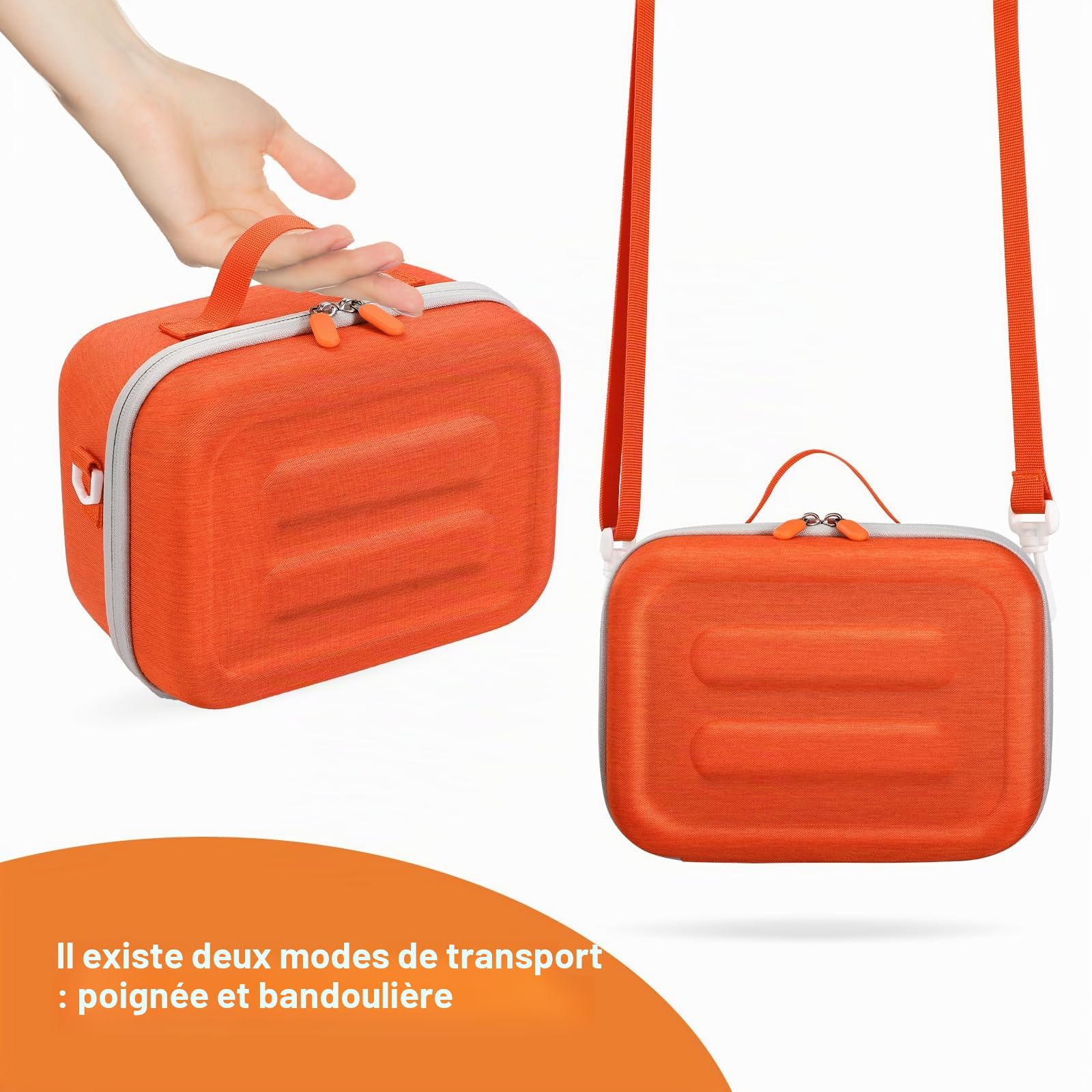 Étui de transport rigide compatible avec Yoto Player (3e génération) haut-parleur Bluetooth, sac de rangement de voyage pour Yoto Audiobook Story Player 3ème génération, Orange, Moderne