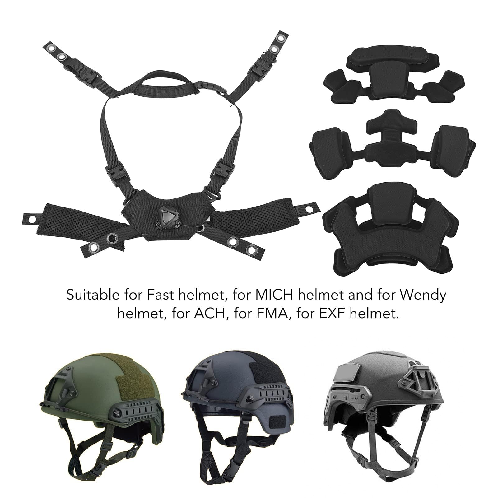 Alomejor Système de suspension du cadran du casque, sangle pour la barillet, jeu de coussinets pour le casque, grande compatibilité avec Wendy for ME
