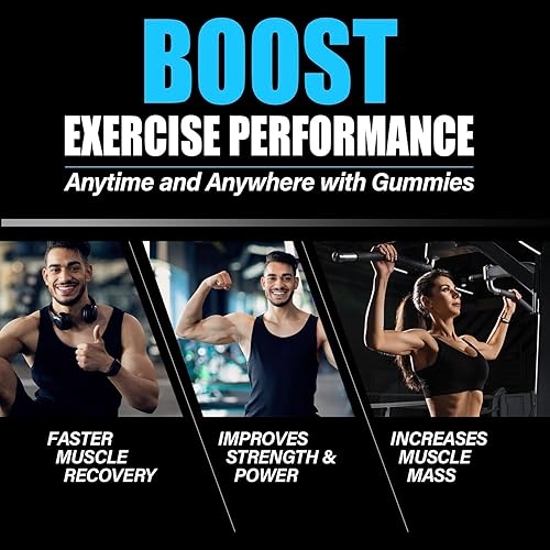Miniatura 6 de Gomitas de monohidrato de creatina para hombres y mujeres 0.18 onzas de monohidrato de creatina por porción, aumenta la fuerza y desarrolla músculo,