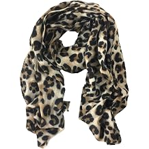 Animal Print Oversized Scarf for Women, Leopard