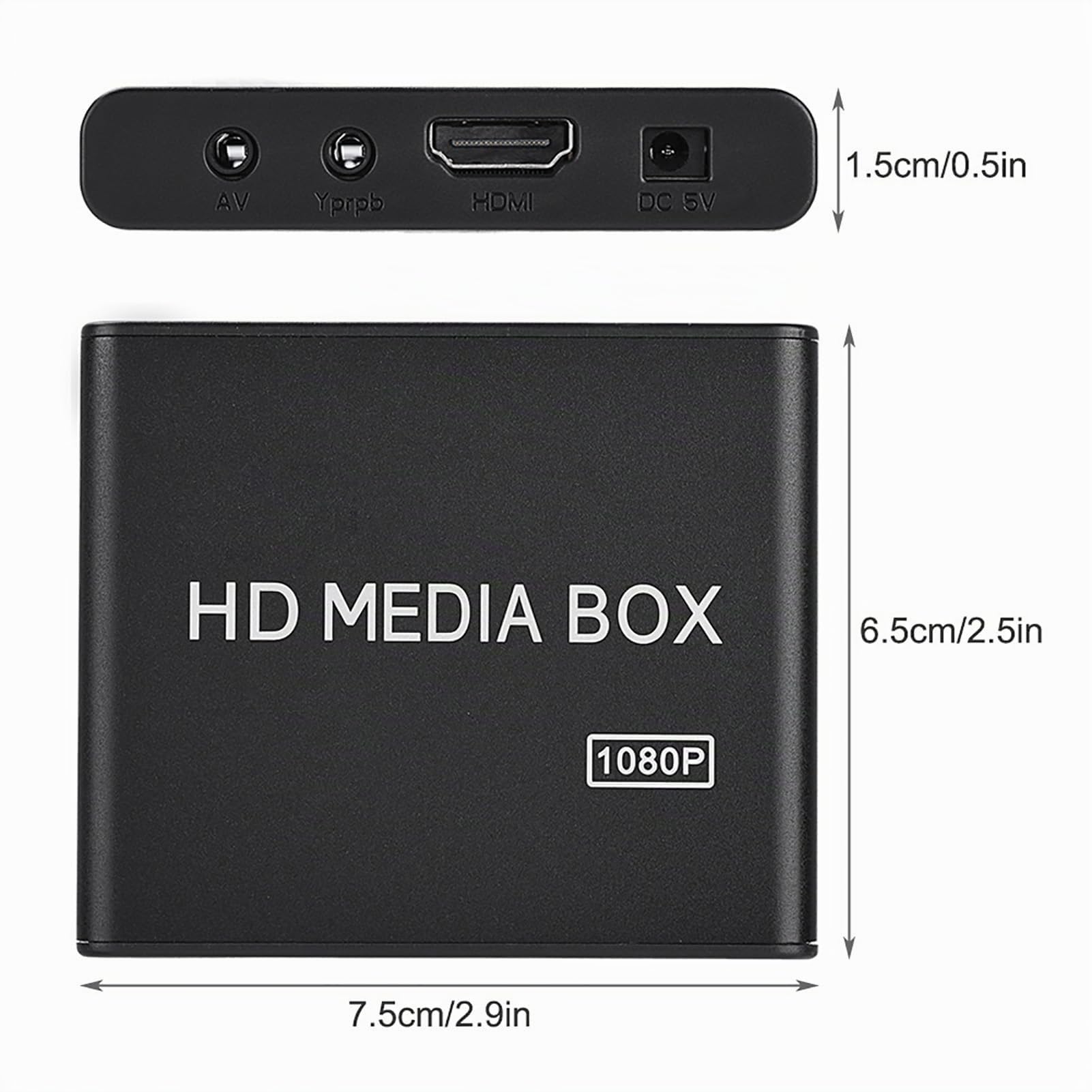 Reproductor Multimedia, Mini 1080p Full HD Ultra Digital Media Player Box, Compatible con USB MMC RMVB MP3 AVI MKV (Enchufe de la UE)