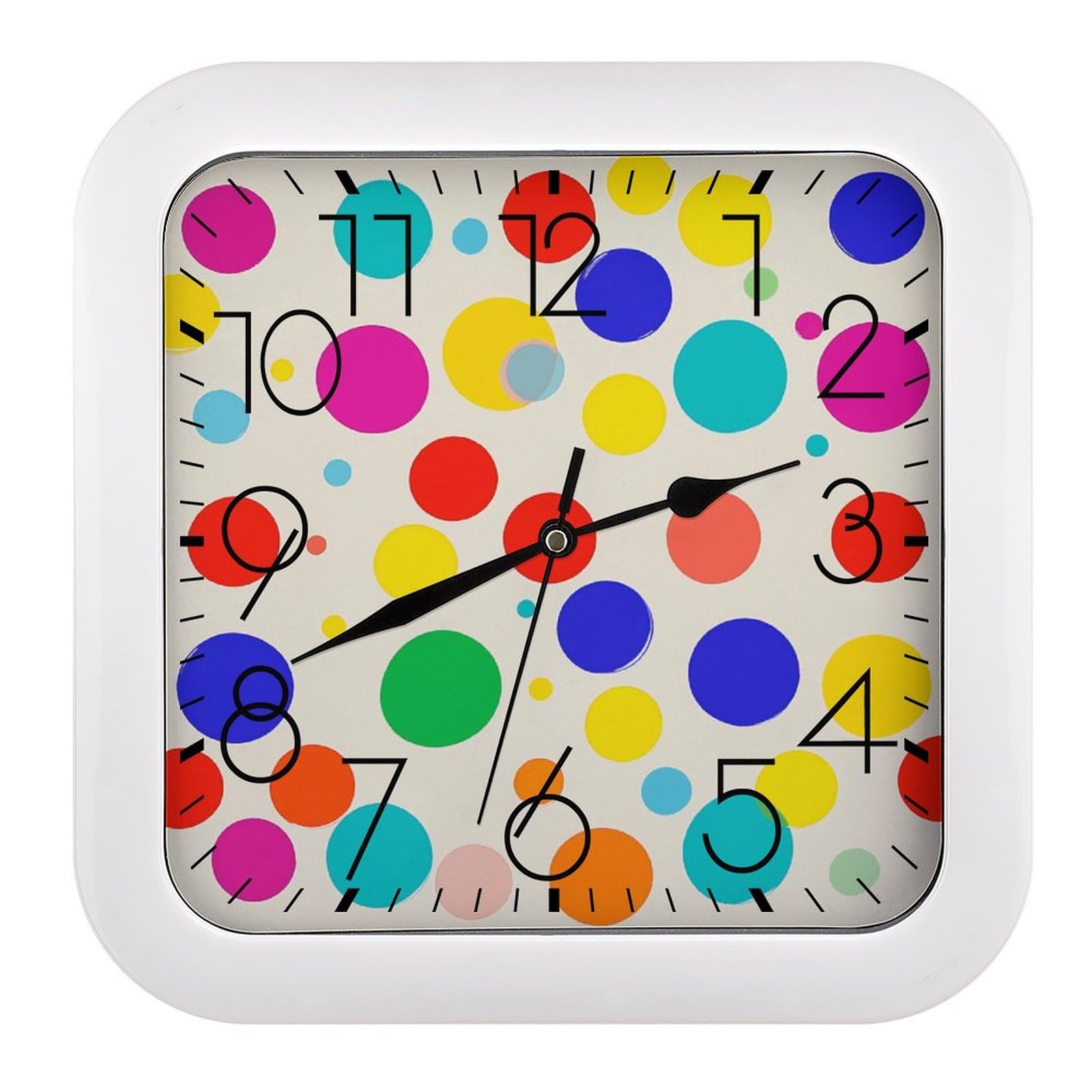 Horloge murale carrée de 25,4 cm idéale pour décorer une salle de classe ou une cuisine