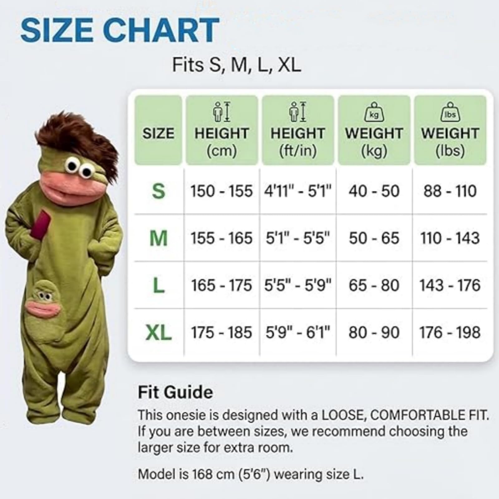 Silly Onesie Tuta in Pile di Corallo Oversize per Adulti, Pigiama Tutina in Peluche Ultra Morbido con Cappuccio, Accogliente in Verde in Un Pezzo per Famiglia Uomini E Donne
