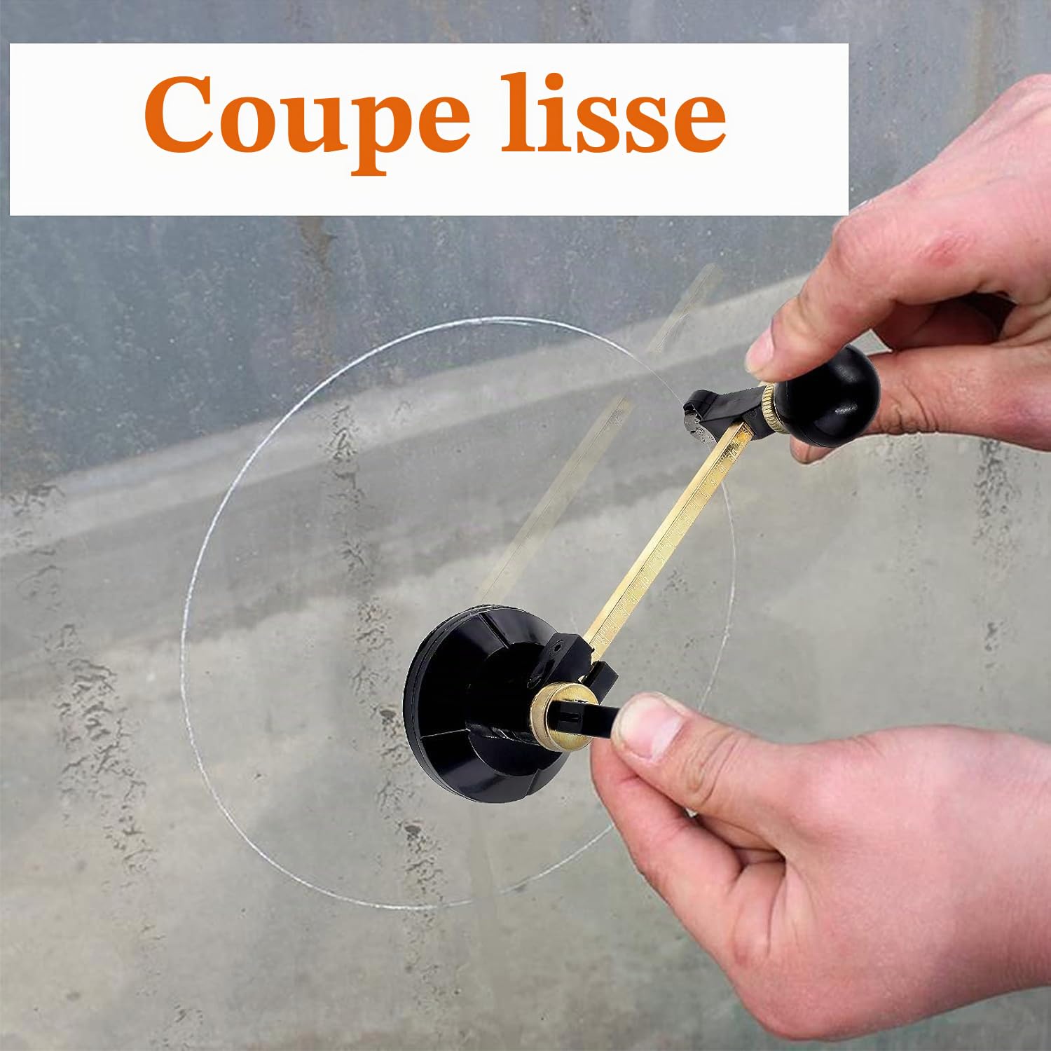 Coupe-Verre Circulaire avec Ventouse Outils de Coupe, Diamant Coupe Diamètre du Cercle 400 mm pour Amateurs Coupeurs de Verre Professionnels