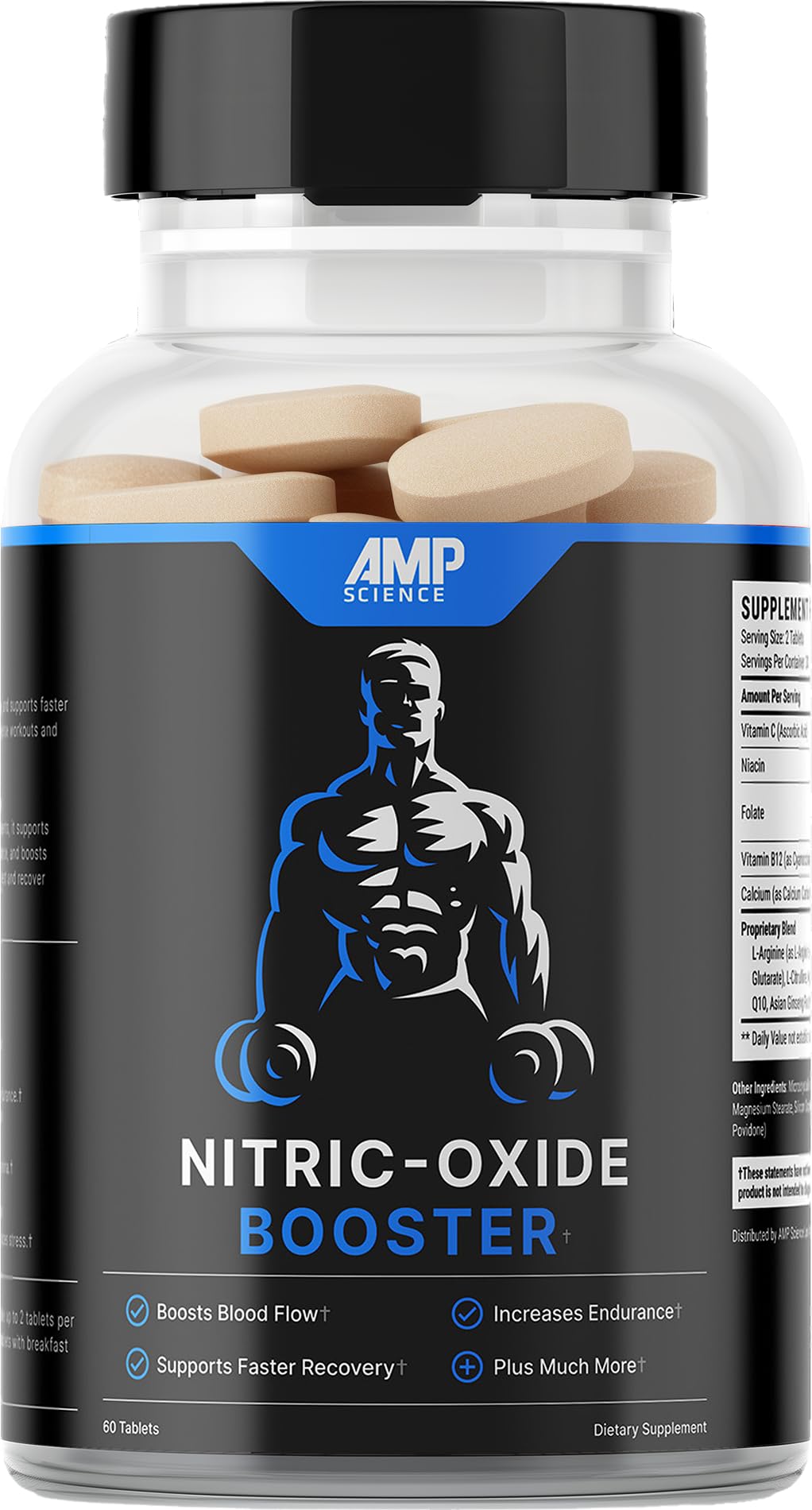 AMP Science Pré-Treino com L-Citrulina, L-Arginina, Taurina e Vitamina B12, 60 comprimidos