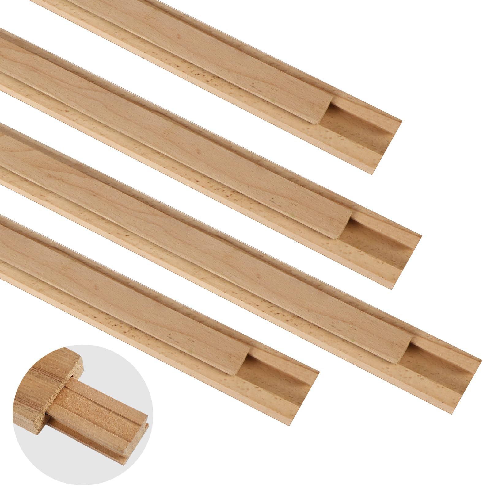 Wax Coated 16 Inch Wood Drawer Slides (2PCS) – Traditional Center Guide Track For Furniture 1 thumbnail image