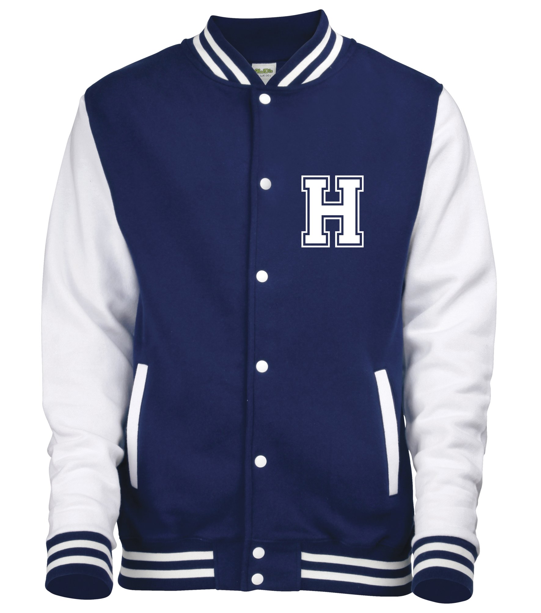 Edward Sinclair Navy | Personalized | 7-8 Years (30") | Varsity/College/Baseball Jacket With Name On Back And Initial On Front.