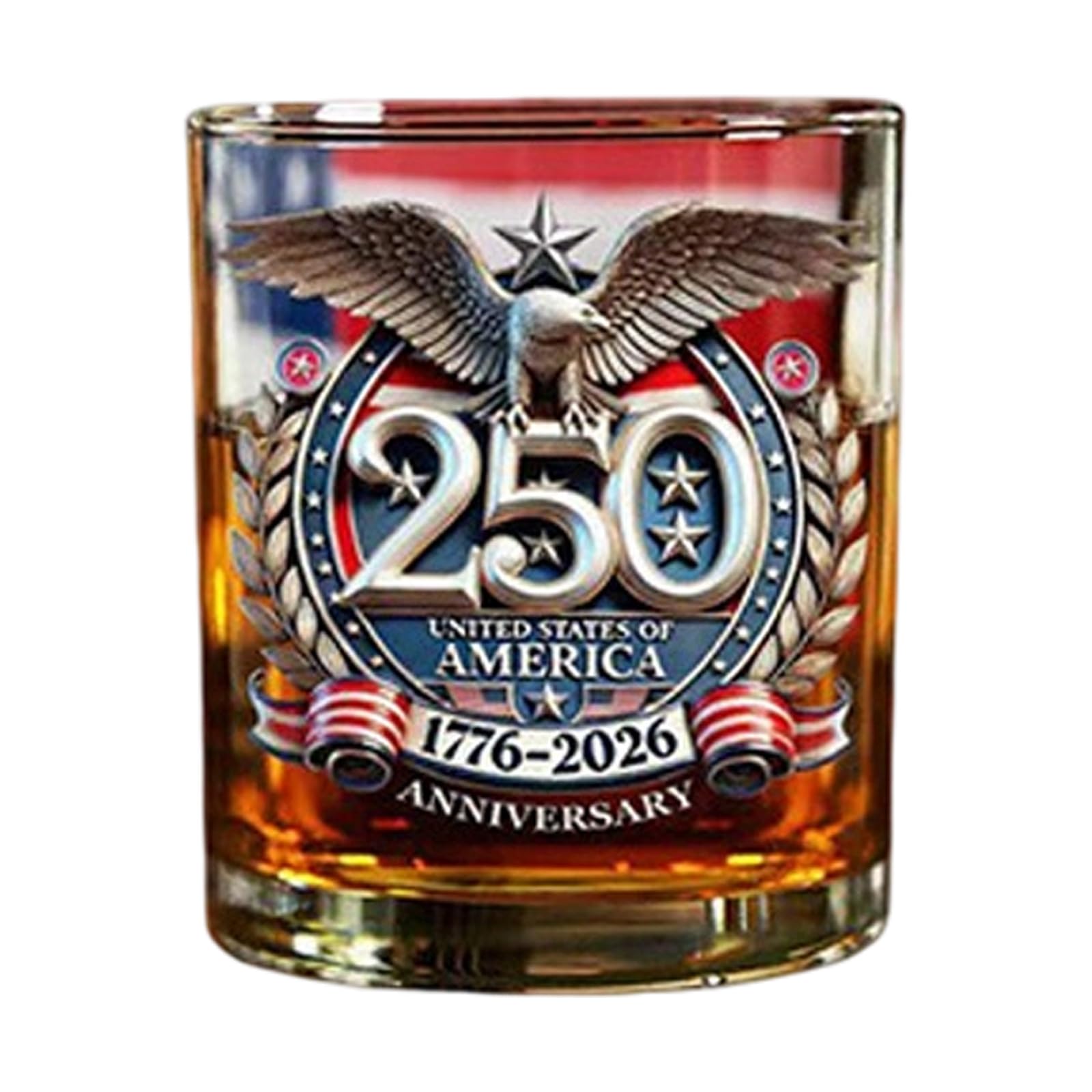 ZEPFJHE Distinctive Historical Collectible Item 250Th Anniversary of Independence Glassware Incised Nationalistic Wine Glass