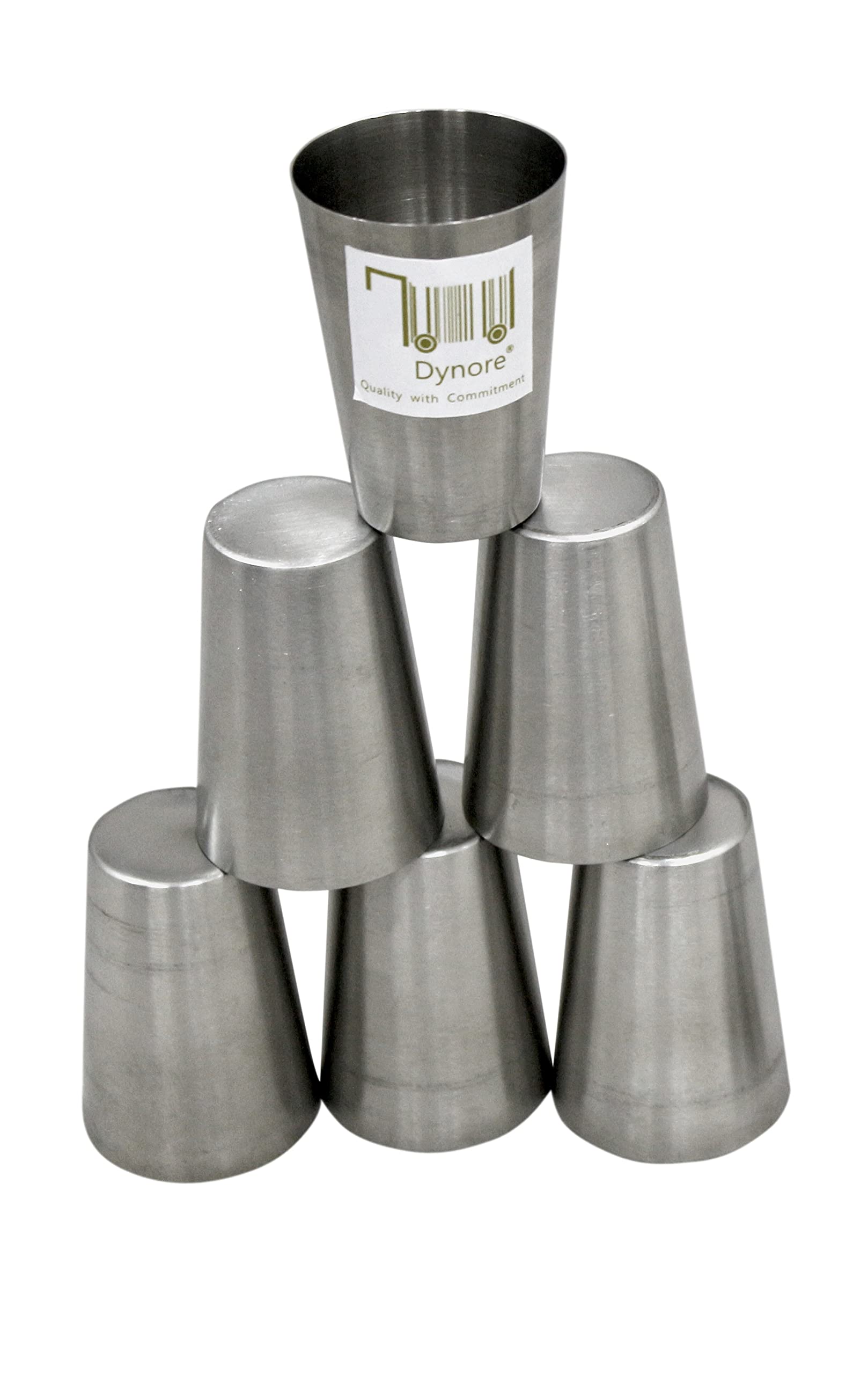 Dynore Stainless Steel 6 Pcs Shot Glasses 50 ml Each