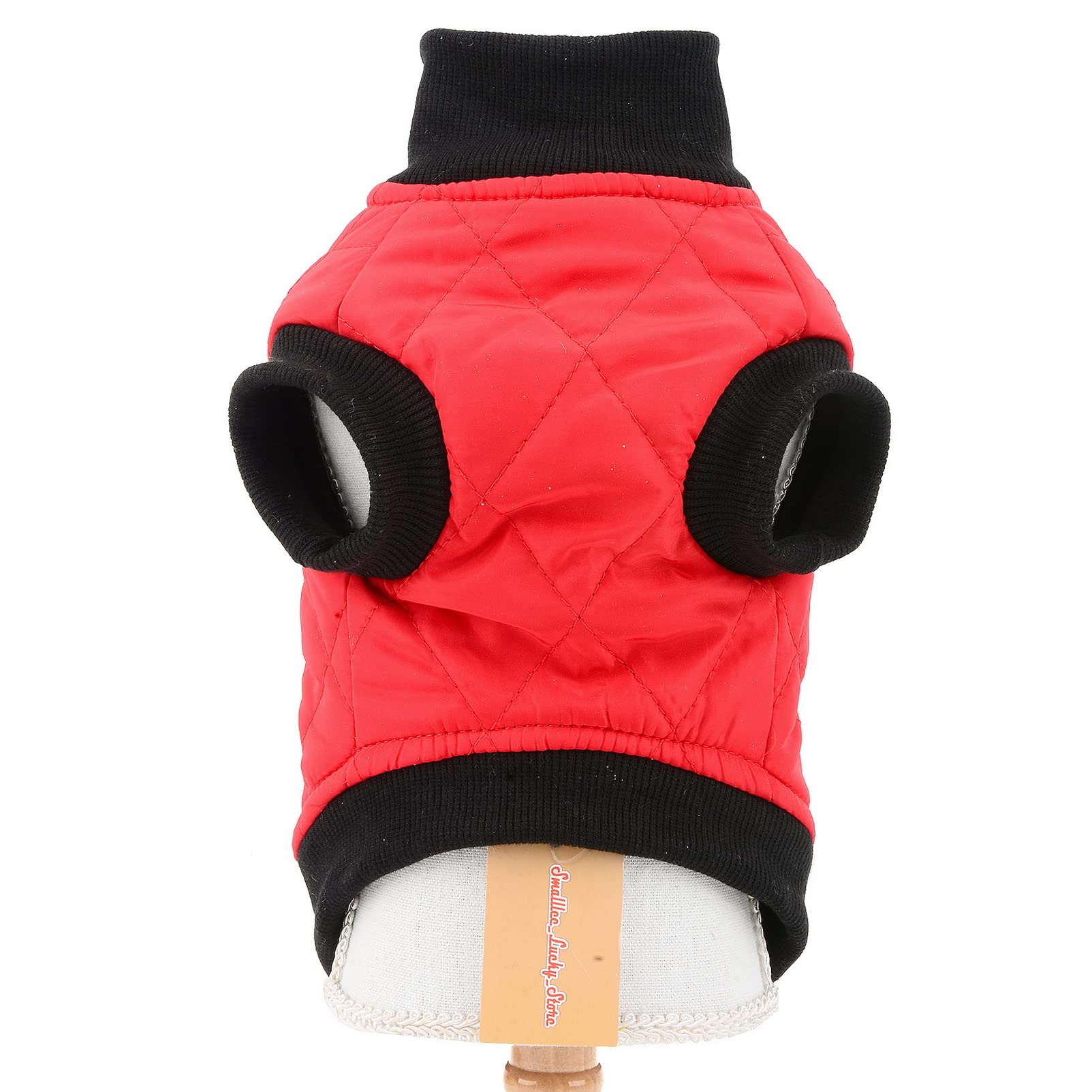 SMALLLEE_LUCKY_STORE Pet Water Resistance Zip-up Jacket Vest Coat with D-rings for Small Dogs Cats Fleece Lined Puppy Chihuahua Yorkie Warm Winter Clothes - Image 2
