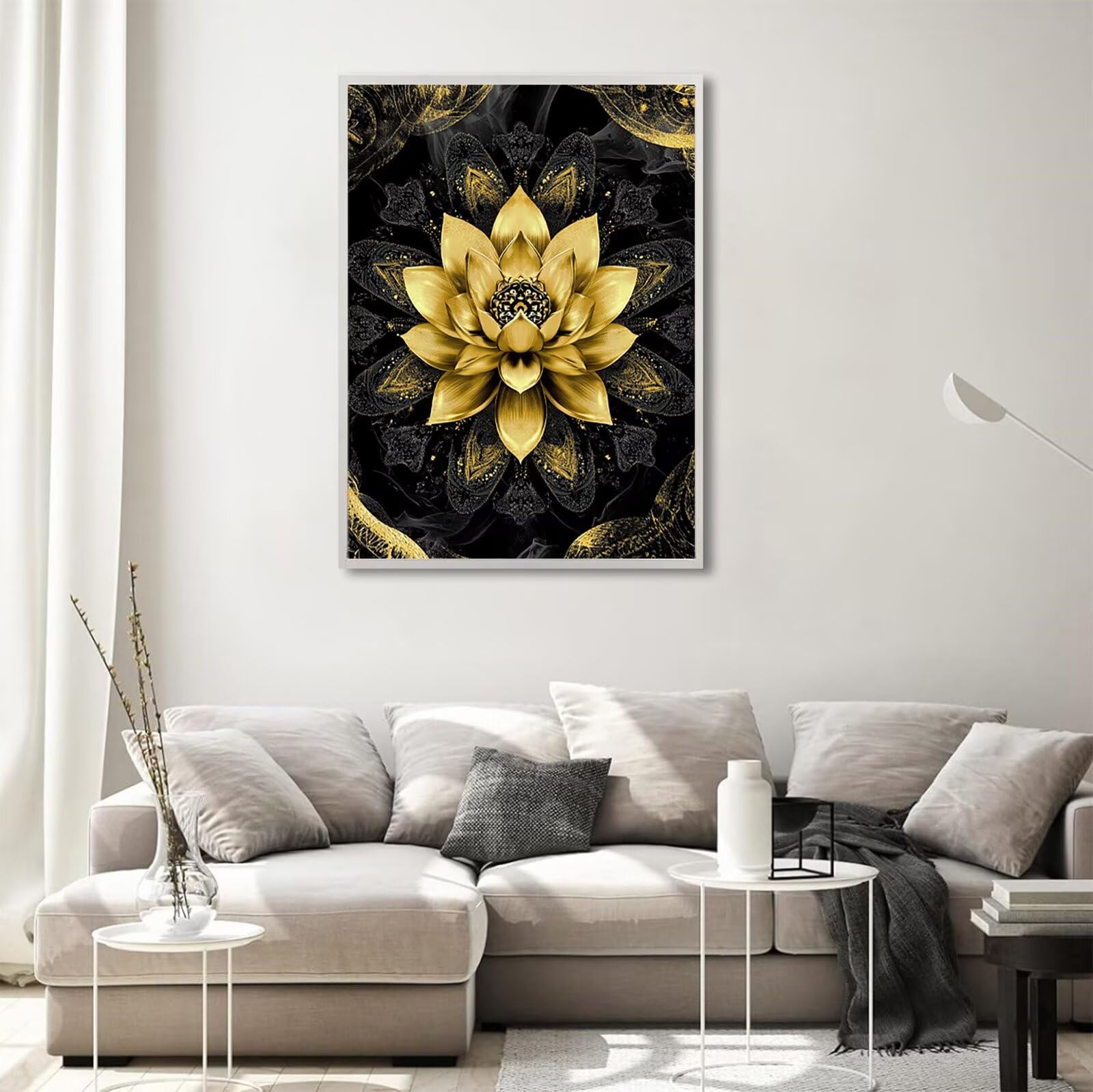 Mandala diamentowe malarstwo kwiatowe, 60 x 80 cm, pełne wiertło, diamenty, dla dzieci, dla początkujących, zestaw do majsterkowania, dla dorosłych, kreatywny zestaw do dekoracji pokoju, na ścianę