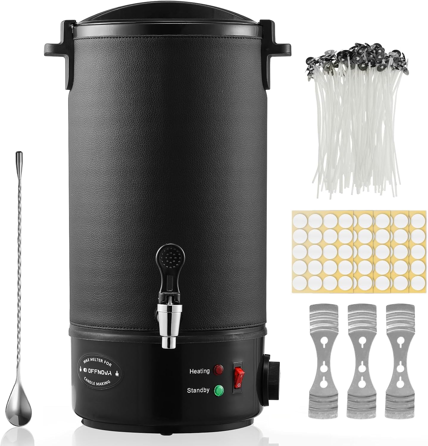 Waxsmelter voor het maken van kaarsen en zeep, 6,5 liter elektrische kaarsensmeltpot met digitaal display en gemakkelijk te gieten tuit, antiaanbaklaag en gekantelde basis
