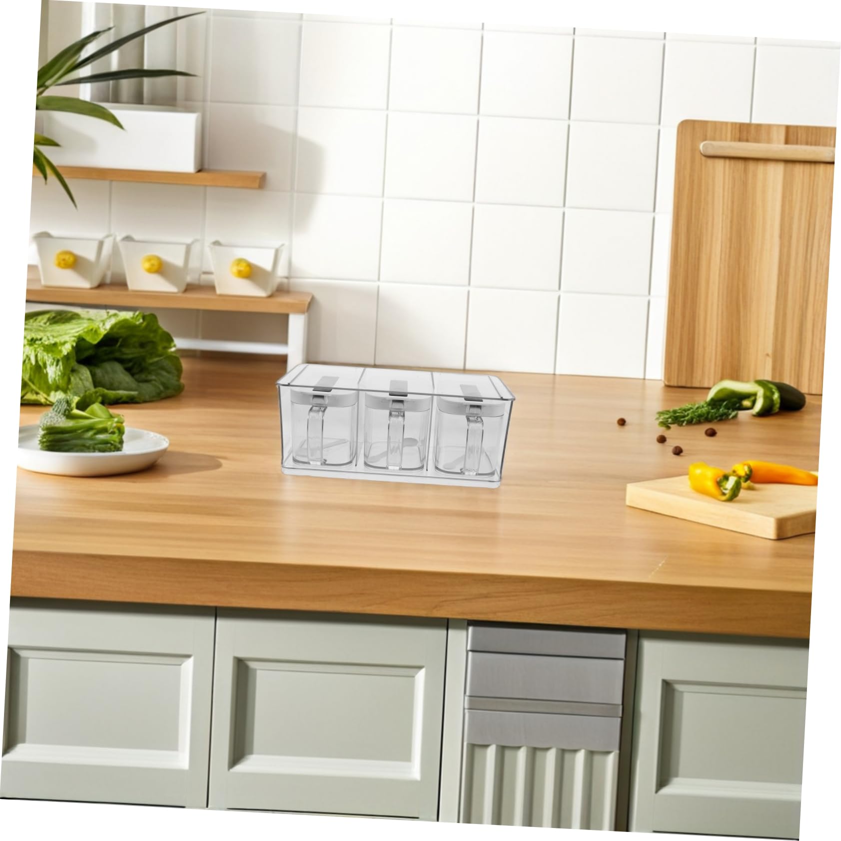 BESTOYARD Boîte à Épices en Acrylique Transparent avec Couvercle Hermétique, Rangement Mural Cuisine, Design Simple et Élégant en Pet, 1 Set