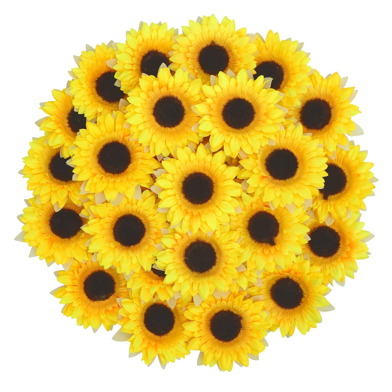 TOSIM Silk Artificial Yellow Sunflower Heads, 2 Layers of Petals, 32 Pieces, 3.5 Inches, DIY Party Home Decorations (B0D6WCJN9C) Amazon Price History, Amazon Price Tracker